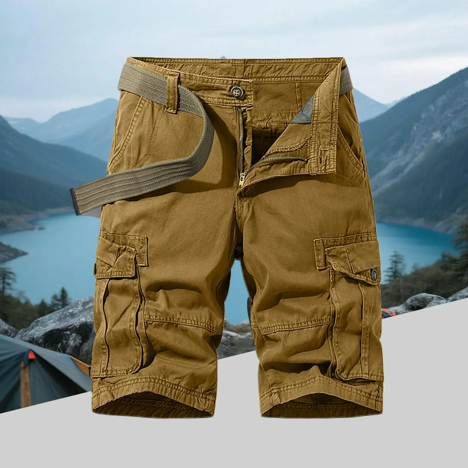 Generico Bermuda Uomo Tattici Cargo Leggeri per Trekking e Lavoro, XL - immagine 3