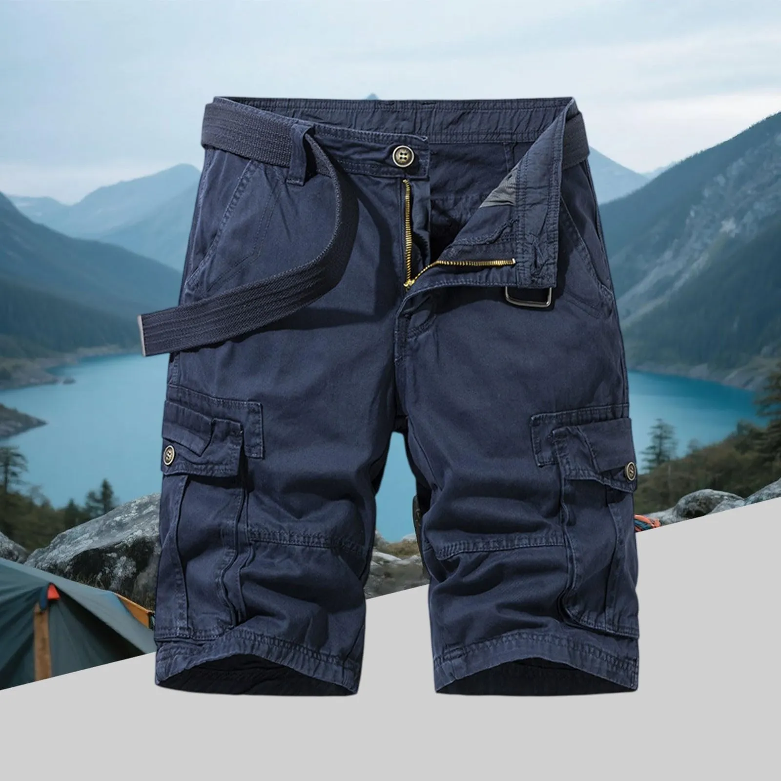 Generico Bermuda Uomo Jeans Cargo Militare Tattici, XXL - immagine 2