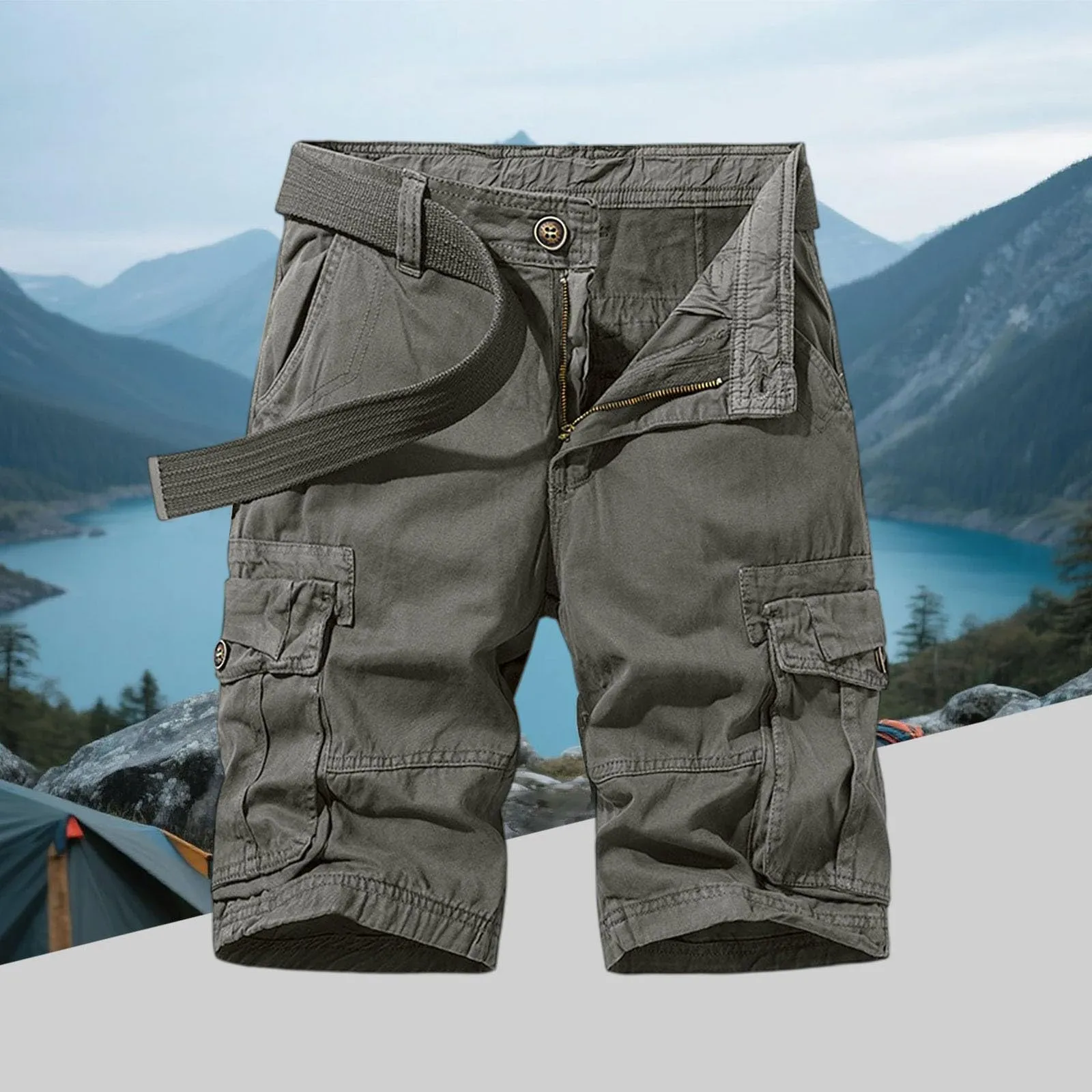 Generico Bermuda Jeans Uomo Cargo Tattici Militari XXL - immagine 3
