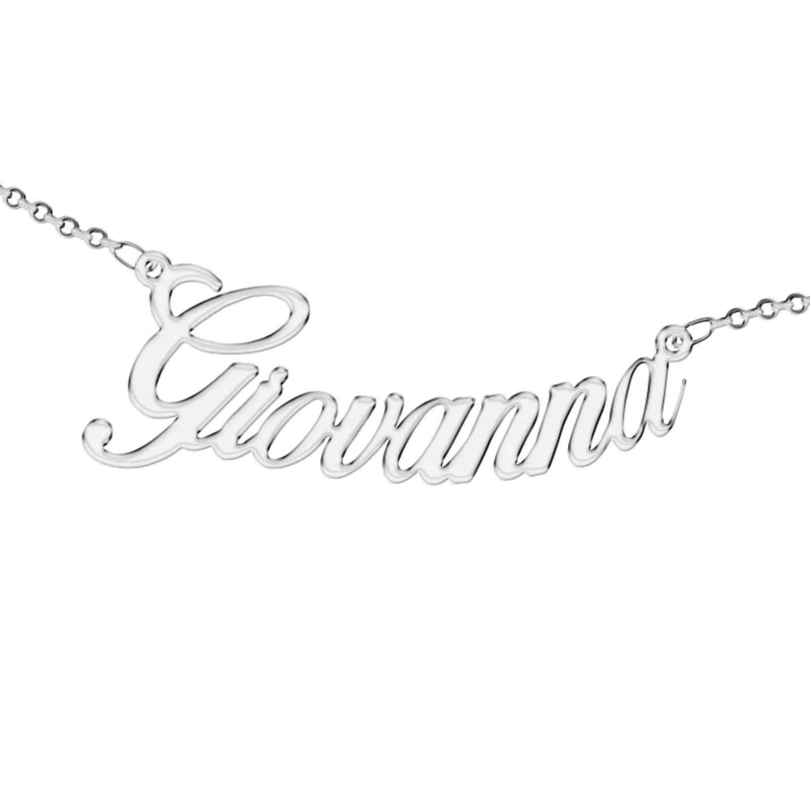 Zuffetti Collana da donna personalizzata con nome in acciaio inossidabile anallergico, argento, 32 cm - immagine 1