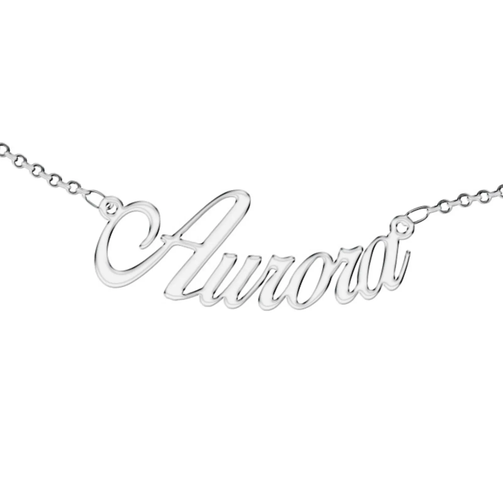 Zuffetti Collana da donna personalizzata con nome in acciaio inossidabile, argento - immagine 1