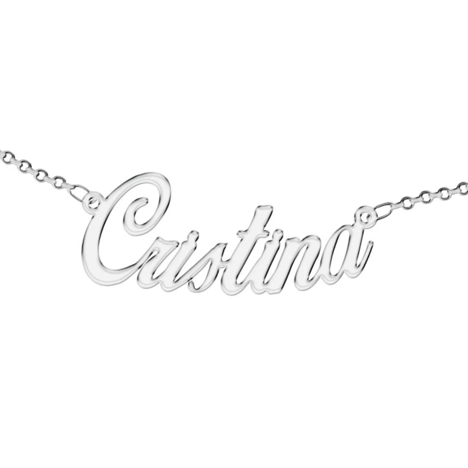 Zuffetti Collana da donna personalizzata con nome in acciaio inossidabile anallergico, Argento, 32 cm - immagine 1