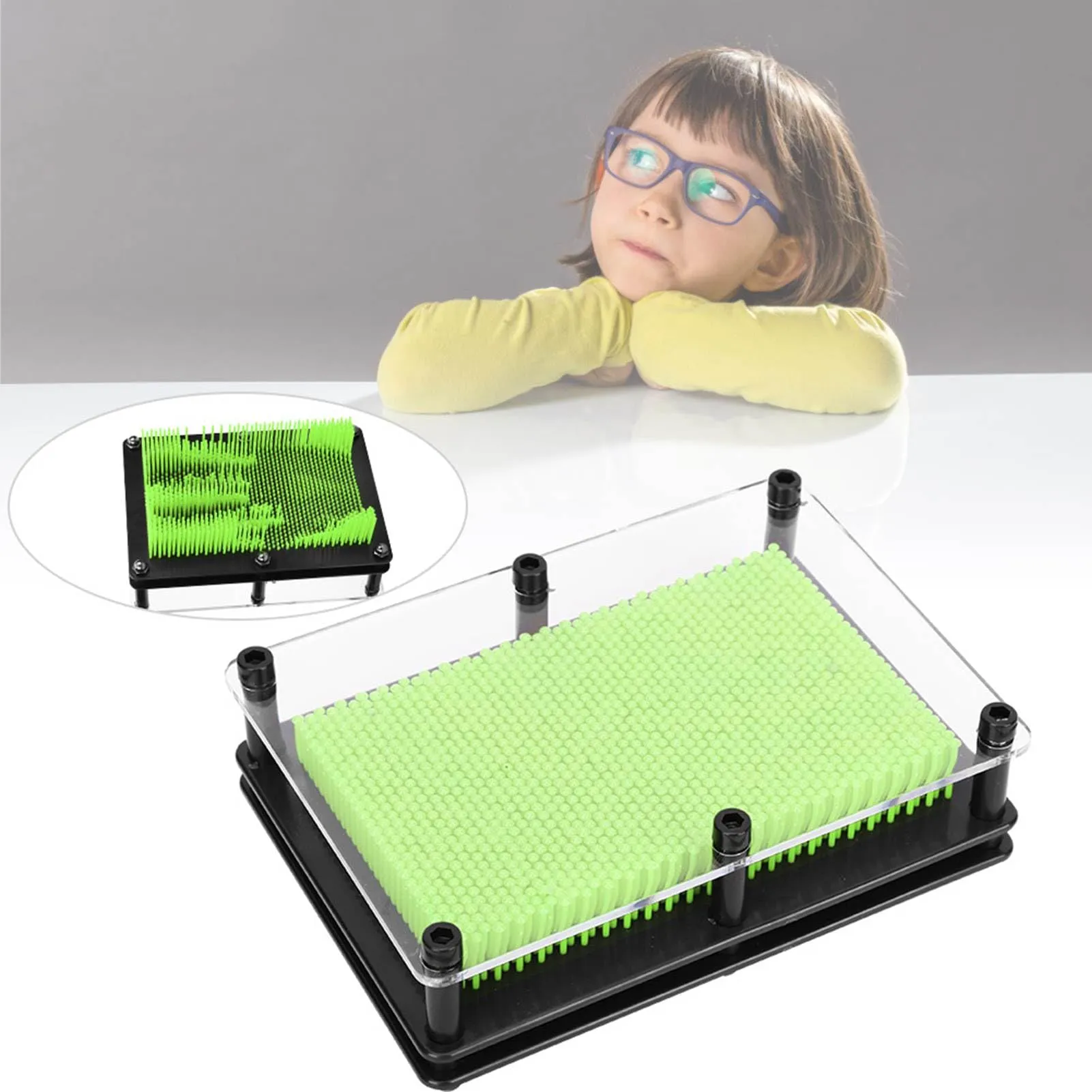 Adfaga Modello 3D Clone a Mano in Plastica per Adulti, Verde di medie dimensioni - immagine 6