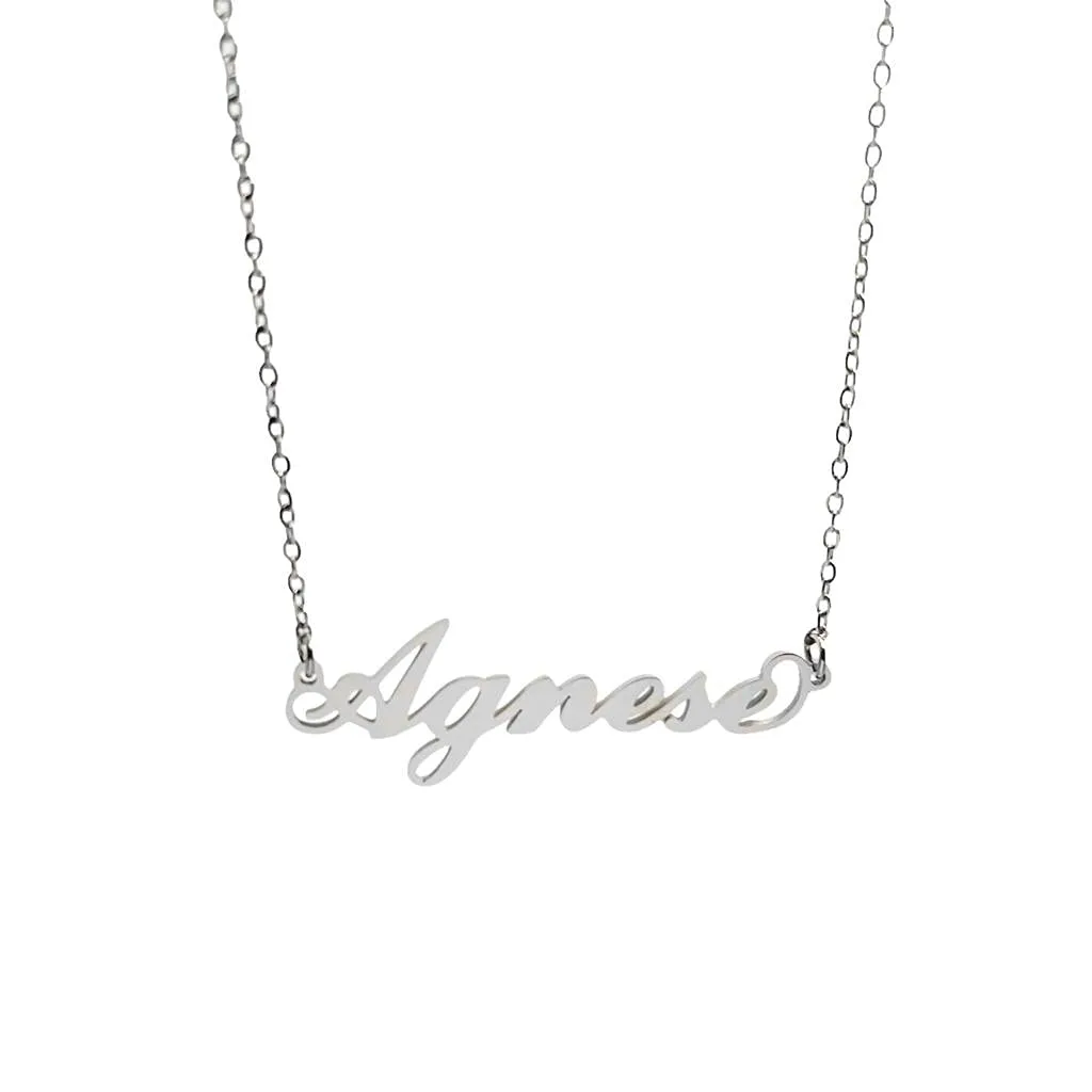Argento e dintorni Collana in acciaio inossidabile personalizzata Agnese, argento, 40 cm - immagine 1