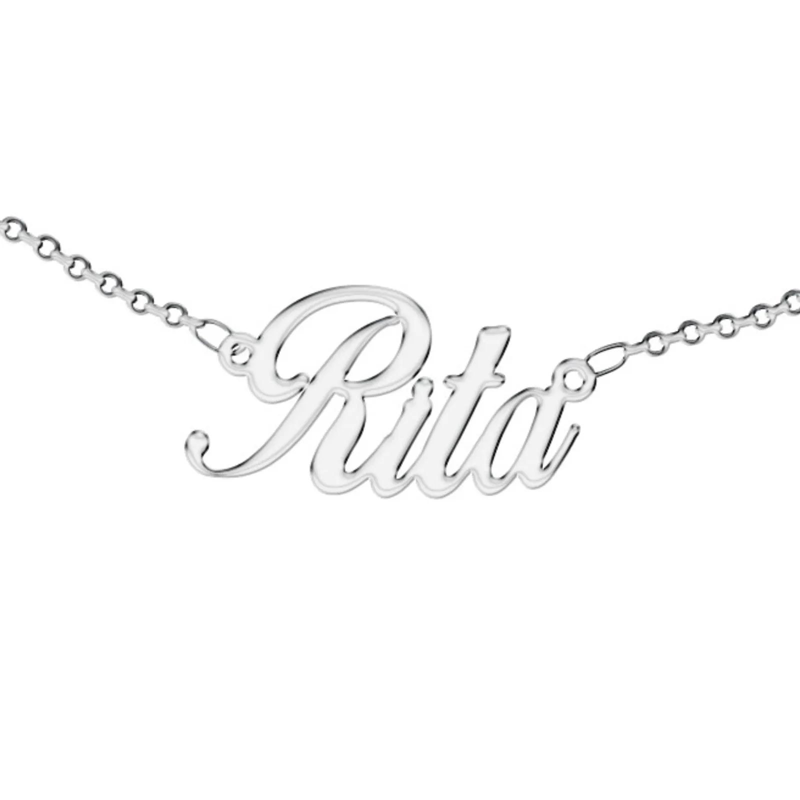 Zuffetti Collana da donna personalizzata con nome in acciaio inossidabile, Argento - immagine 1