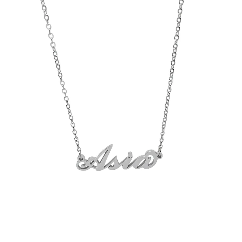 Argento e dintorni Collana con nome Asia in acciaio inossidabile, argento, 40 cm - immagine 1