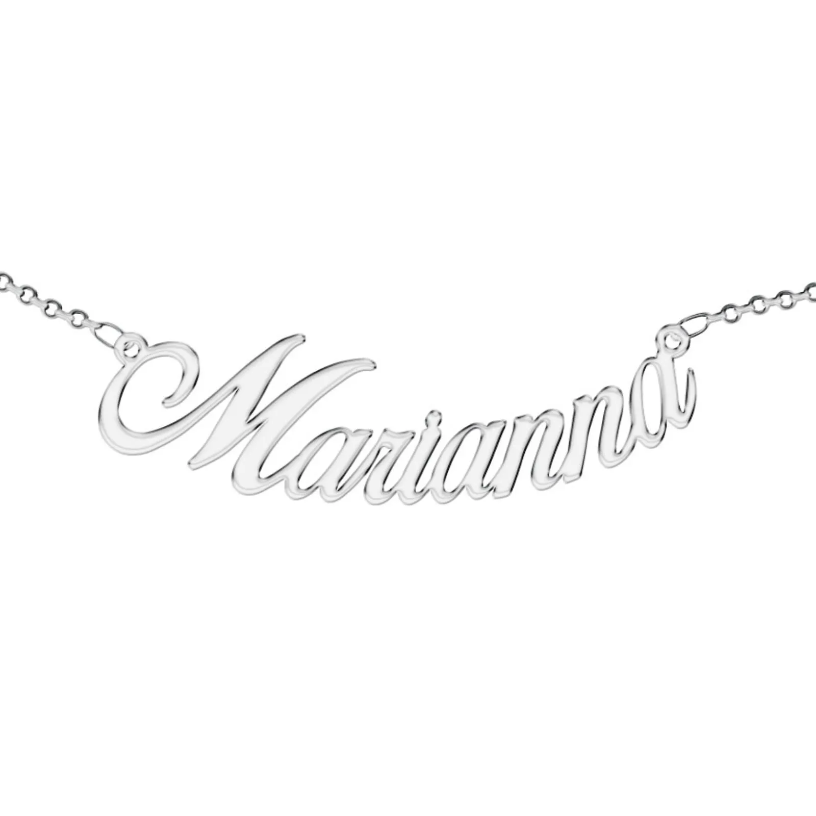 Zuffetti Collana da donna personalizzata con nome, Acciaio inossidabile anallergico, Argento, 32 cm - immagine 1