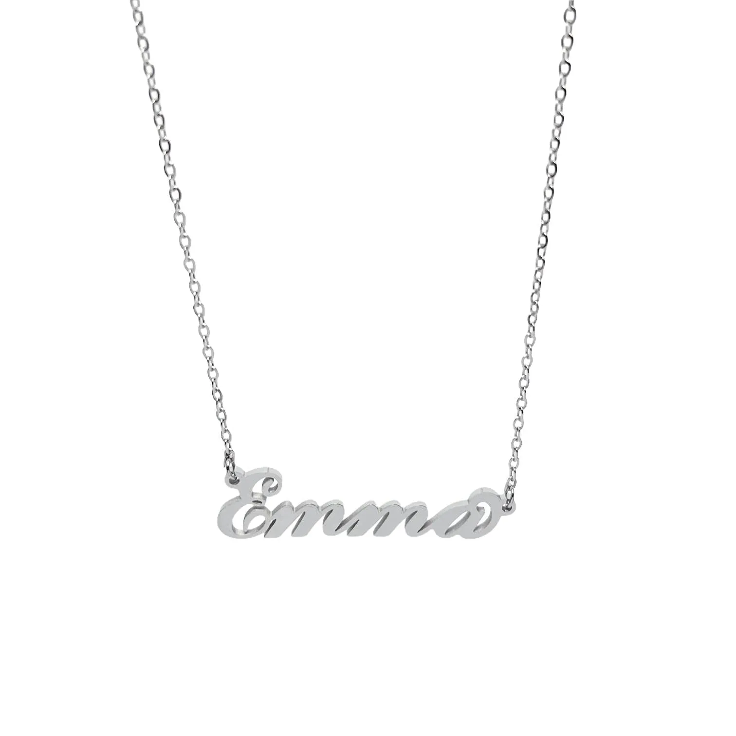 Argento e dintorni Collana in acciaio inossidabile personalizzata Emma, argento, anallergica, 40 cm - immagine 1