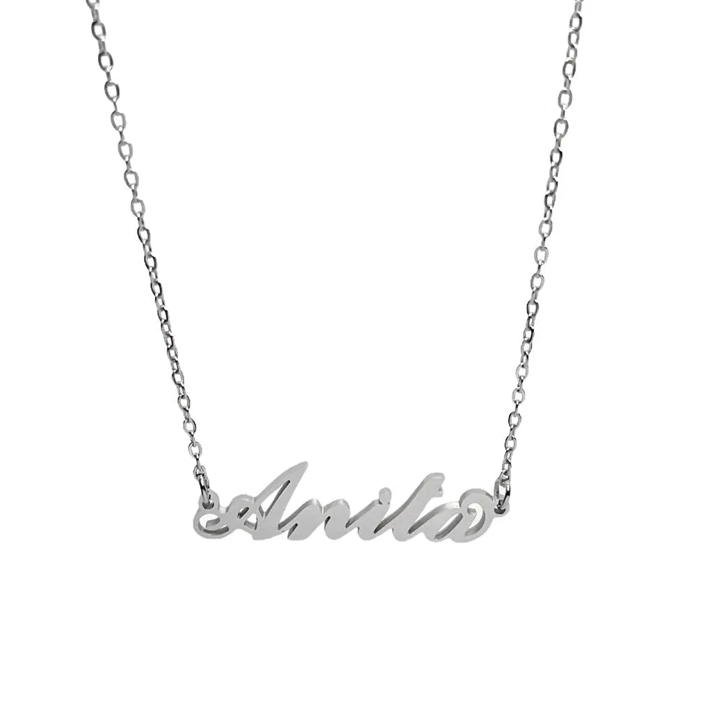 Argento e dintorni Collana in acciaio inossidabile con nome Anita, colore argento, 40 cm - immagine 1