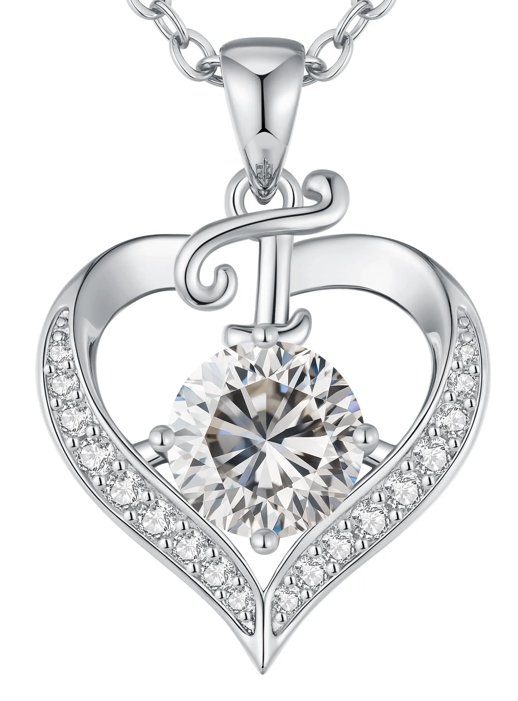 LOUISA SECRET Collana donna cuore Capital in Oro 18K e Rodio - immagine 1