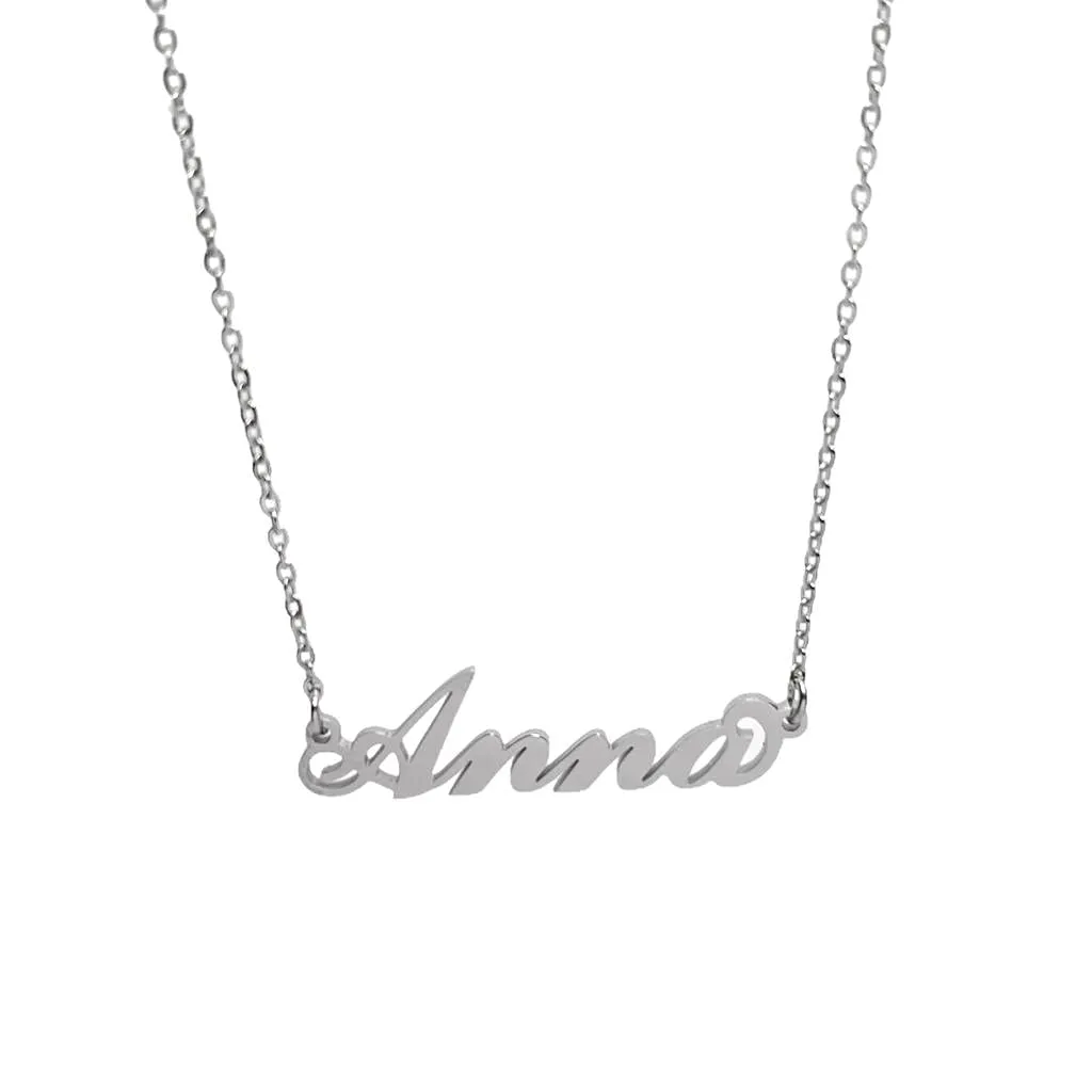 Argento e dintorni Collana in acciaio inossidabile personalizzata Anna, colore argento, 45 cm - immagine 1