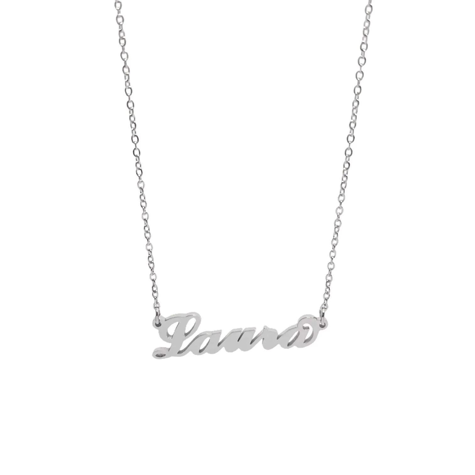 Argento e dintorni Collana in acciaio inossidabile personalizzata con nome Laura, Colore Argento - immagine 1