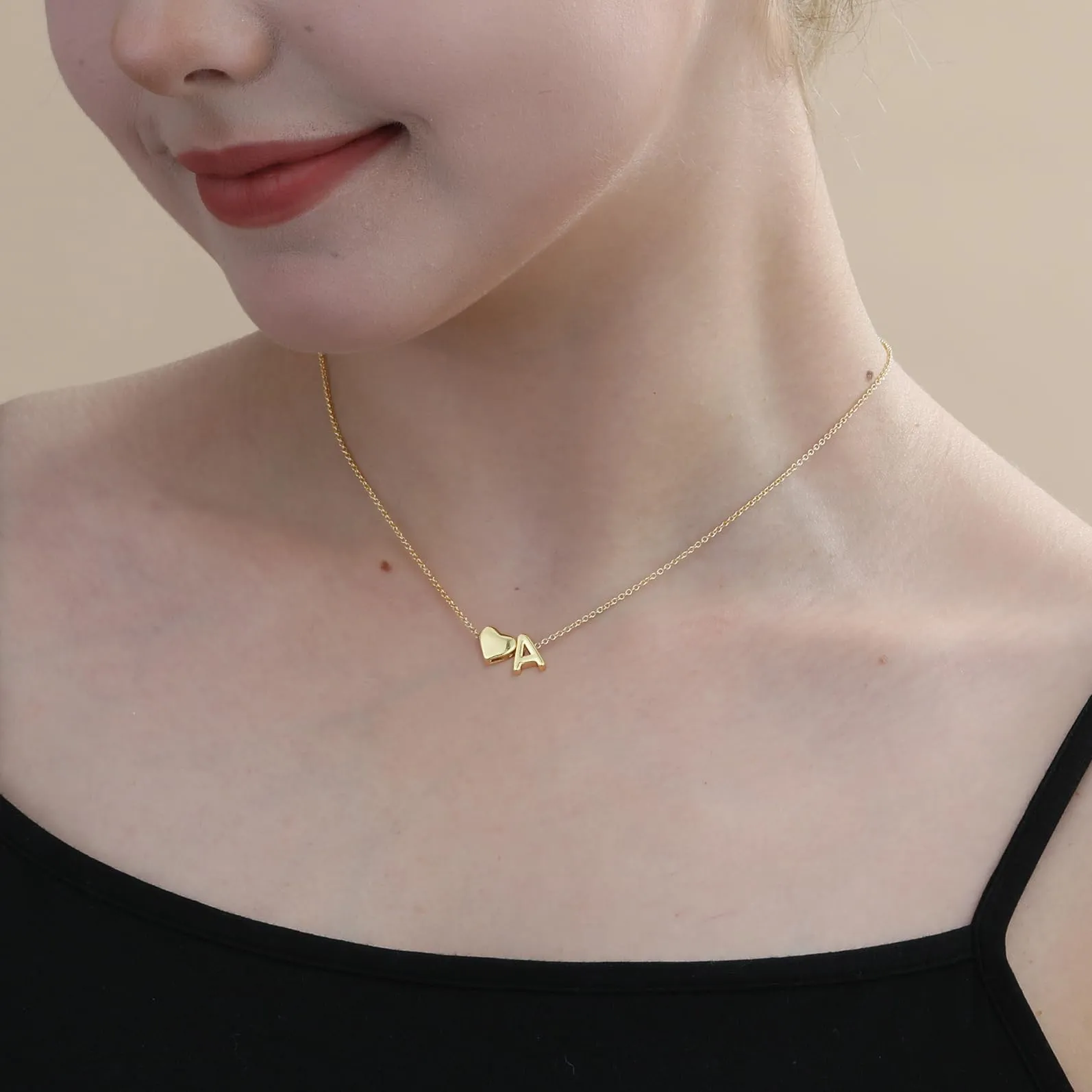 Aretas Collana Iniziale Cuore in Rame, 40.6 cm - immagine 2