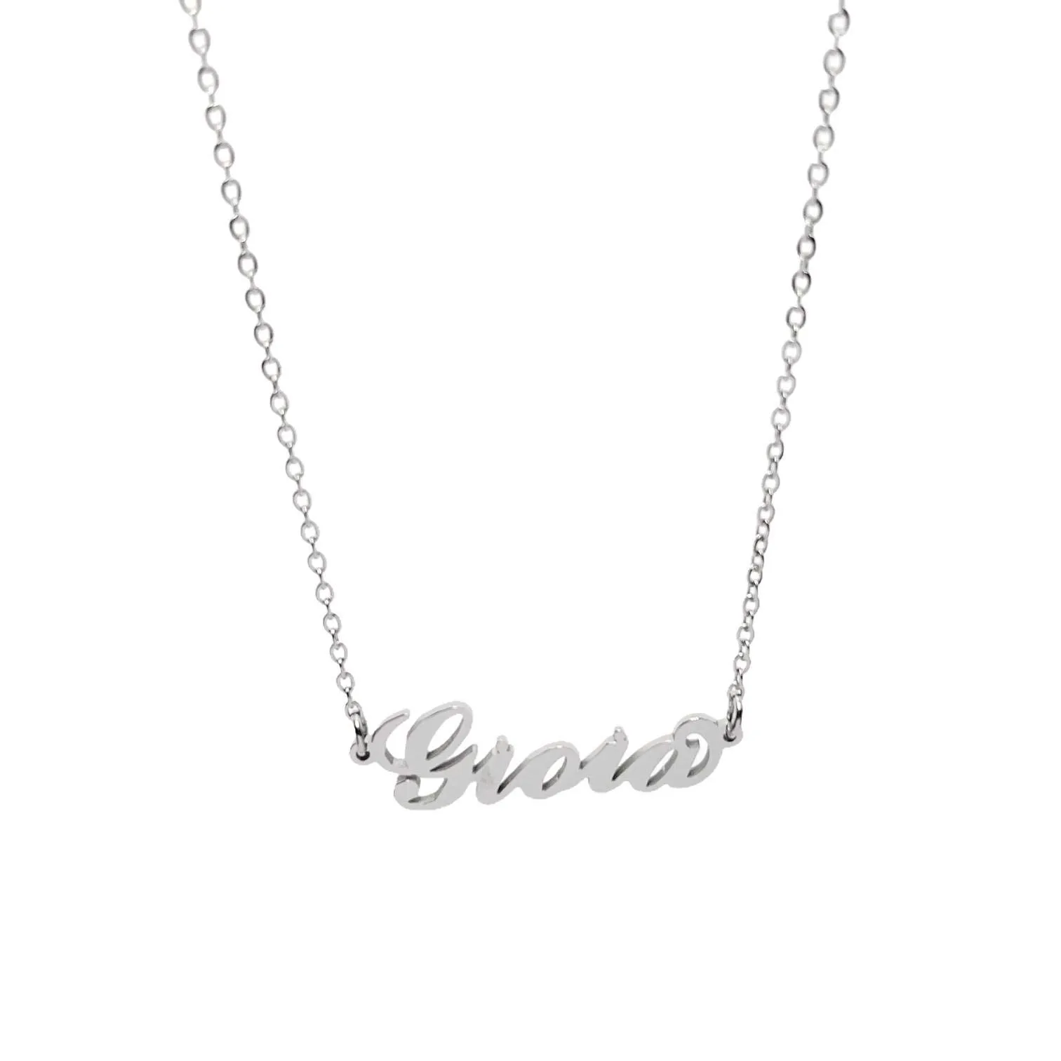 Argento e dintorni Collana con nome in acciaio inossidabile regolabile, argento (Gioia) - immagine 1