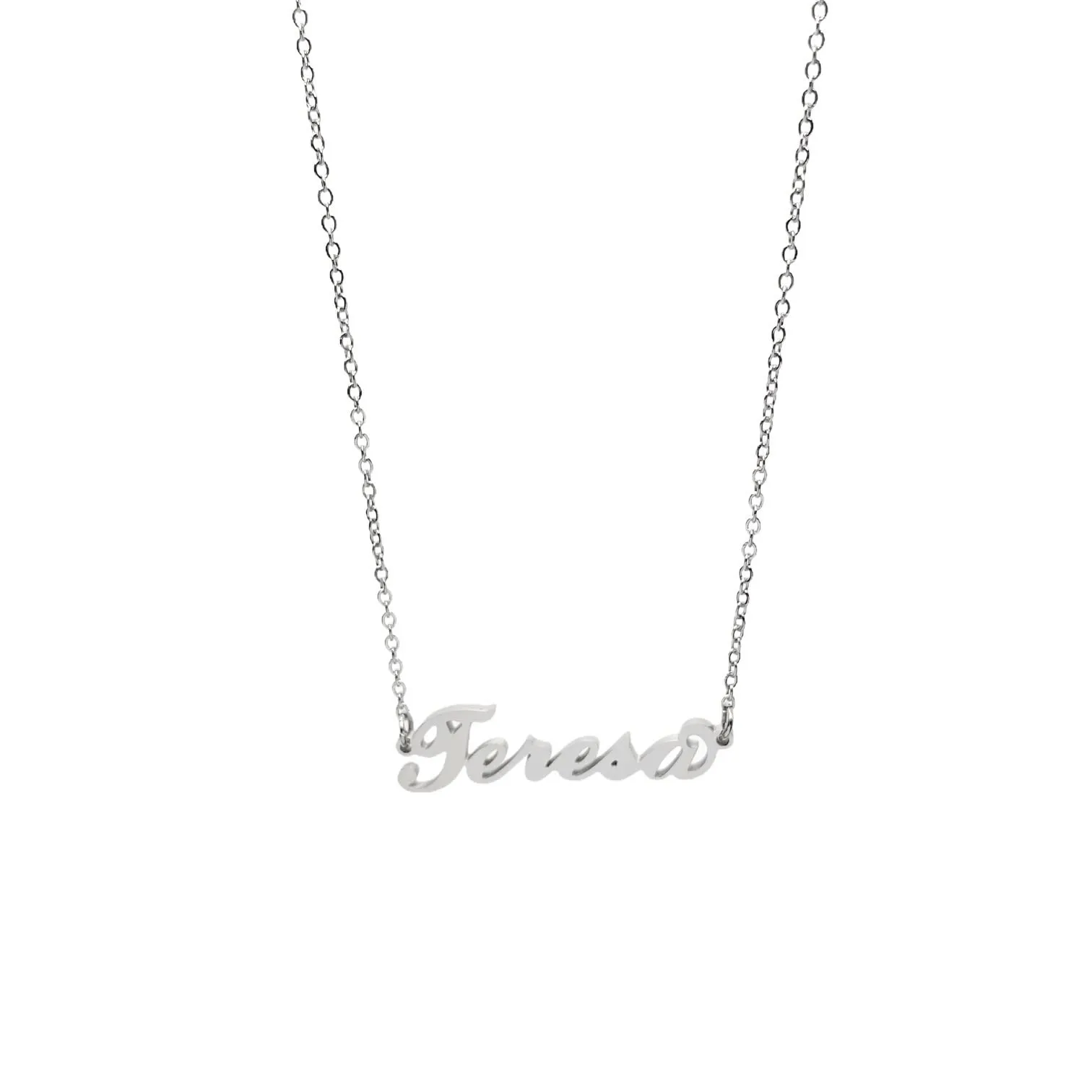 Argento e dintorni Collana in acciaio inossidabile personalizzata Teresa, colore argento, 40 cm - immagine 1
