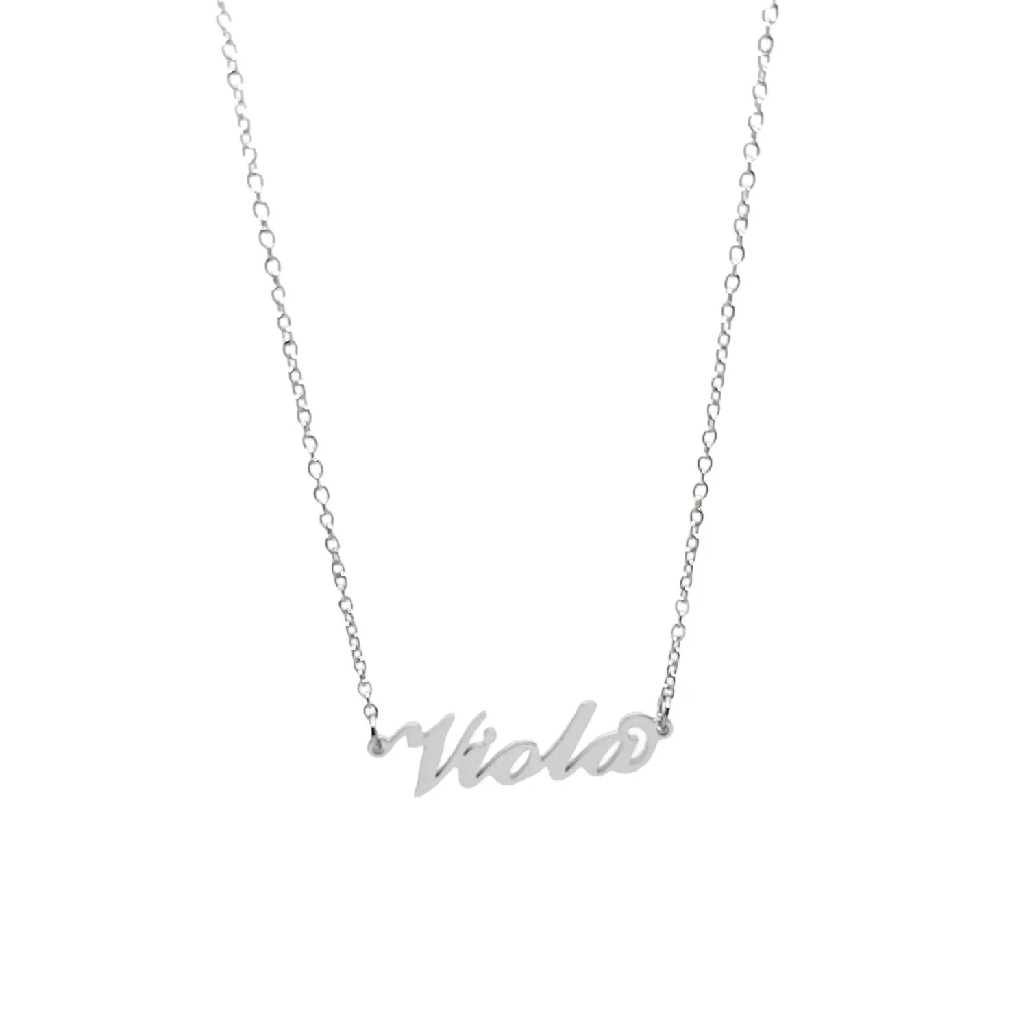 Argento e dintorni Collana Personalizzata in Acciaio Inossidabile Anallergico, Colore Argento (Viola) - immagine 1