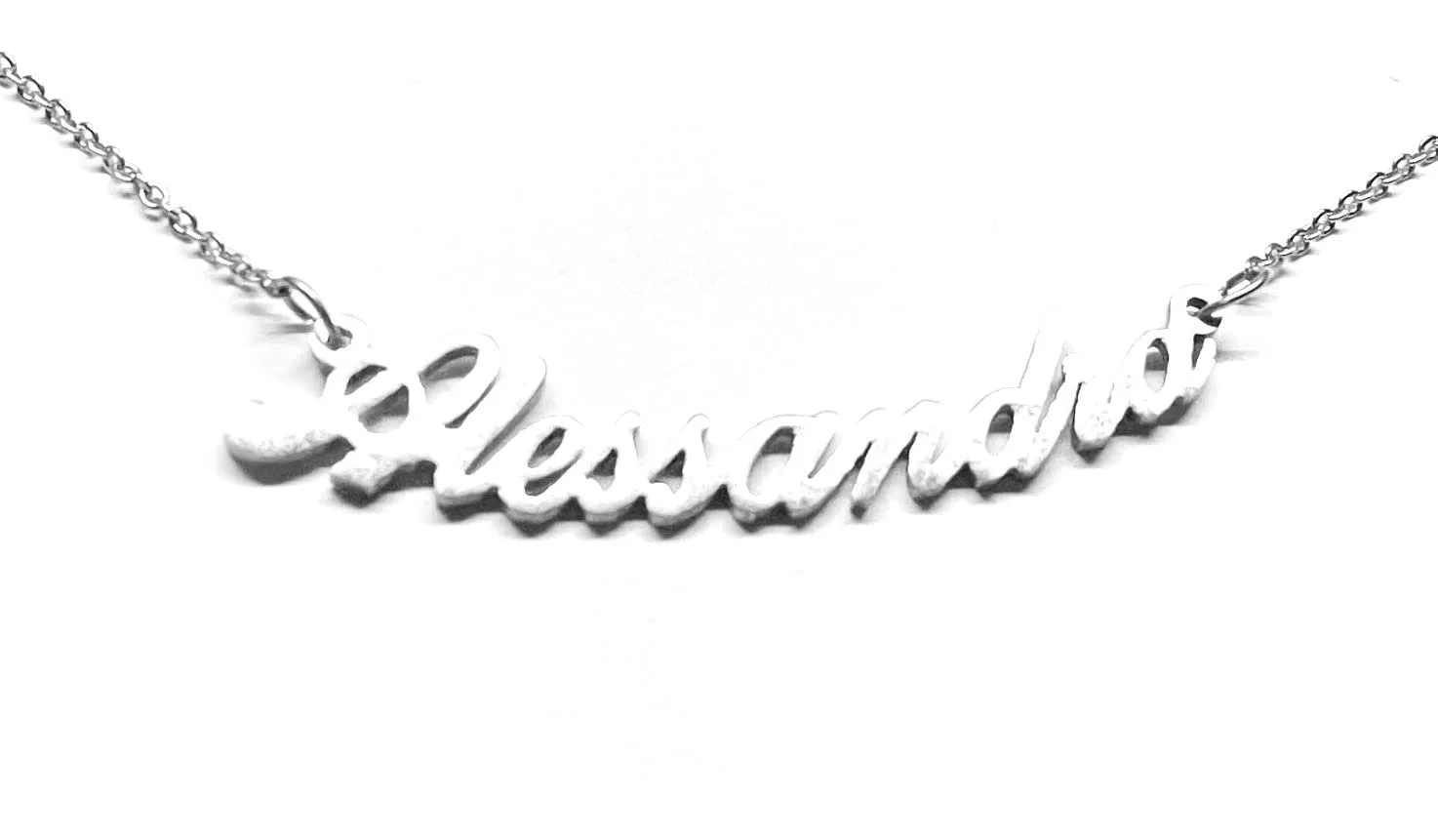 Zuffetti Collana in Acciaio Inossidabile con Nome Alessandra, Argento, 32 cm - immagine 1