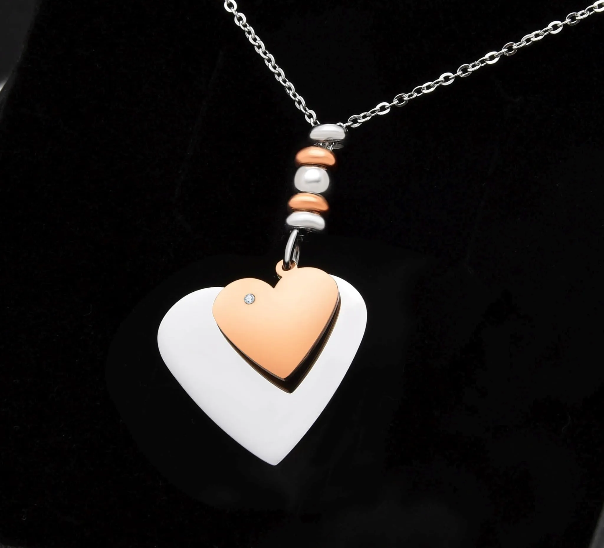 Dada Gioielli Collana Donna Portafortuna Quadrifoglio Stella Cuore con Zircone 45+5 cm (Cuore) - immagine 8