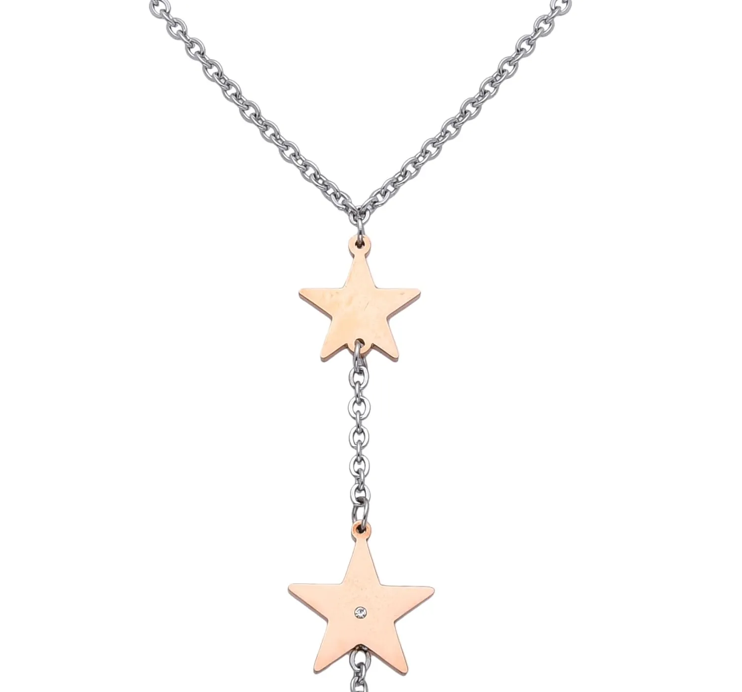 Dada Gioielli Collana Donna Portafortuna Quadrifoglio Stella Cuore con Zircone 45+5 cm (3 Stelle) - immagine 6
