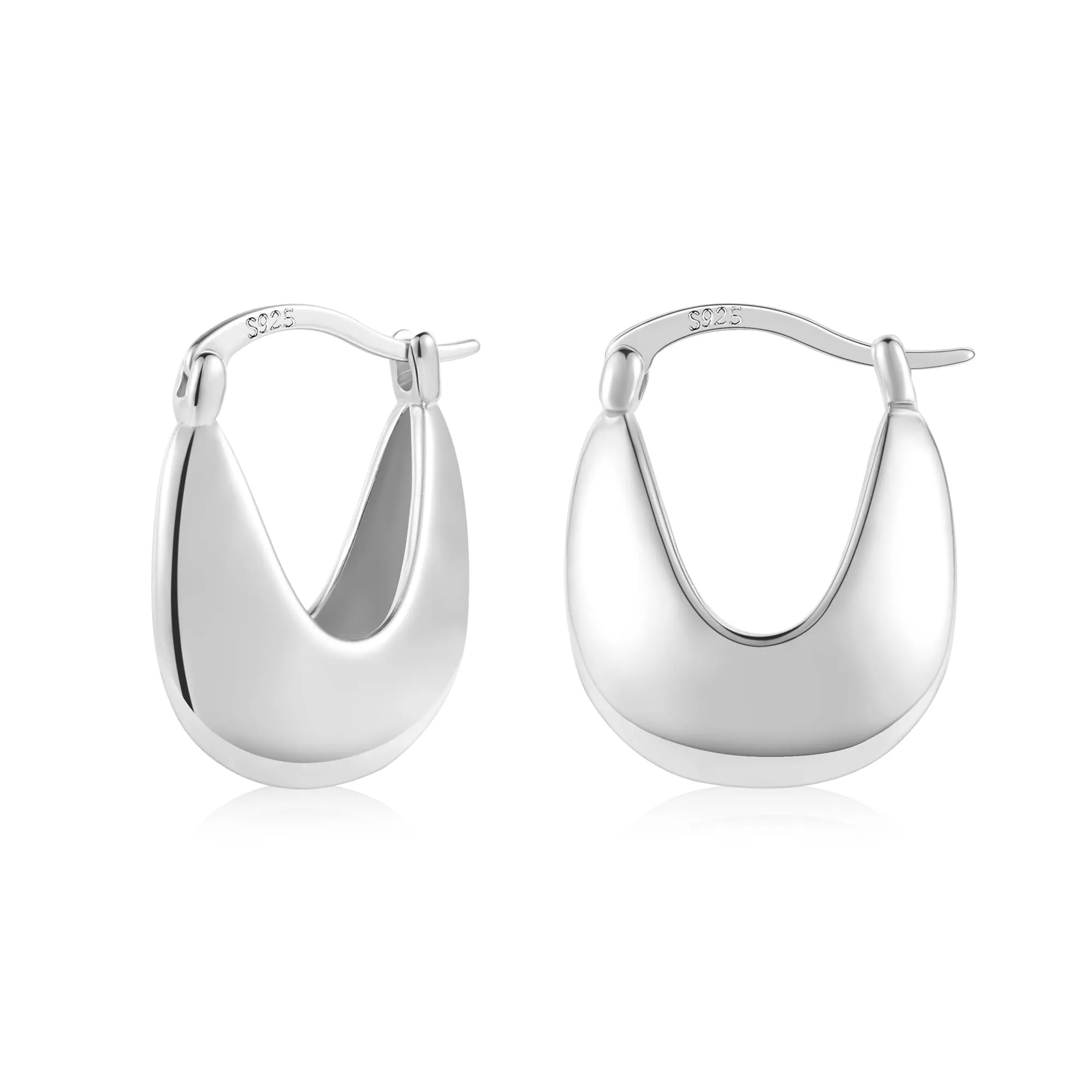 ALEXCRAFT Orecchini a Cerchio Spessi in Argento Sterling 18 mm KPDE928S - immagine 1