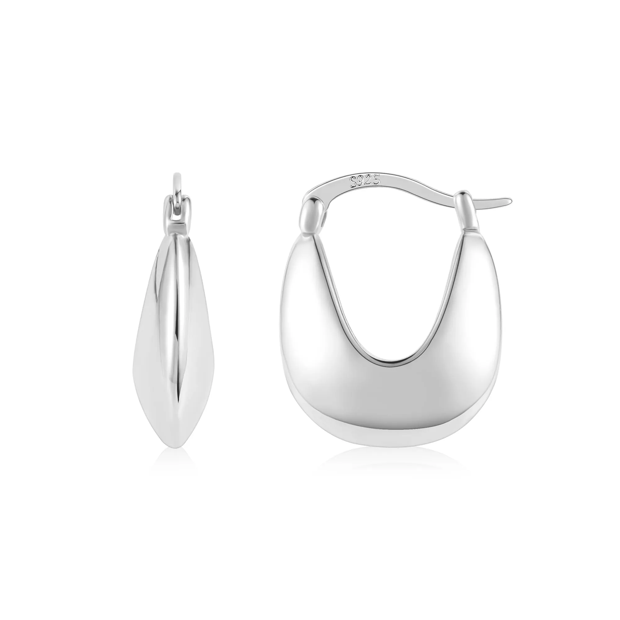 ALEXCRAFT Orecchini a Cerchio Spessi in Argento Sterling 18 mm KPDE928S - immagine 2