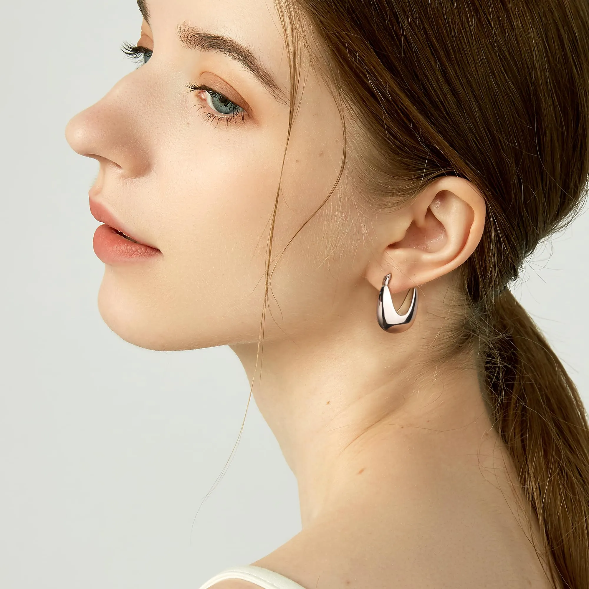 ALEXCRAFT Orecchini a Cerchio Spessi in Argento Sterling 18 mm KPDE928S - immagine 3