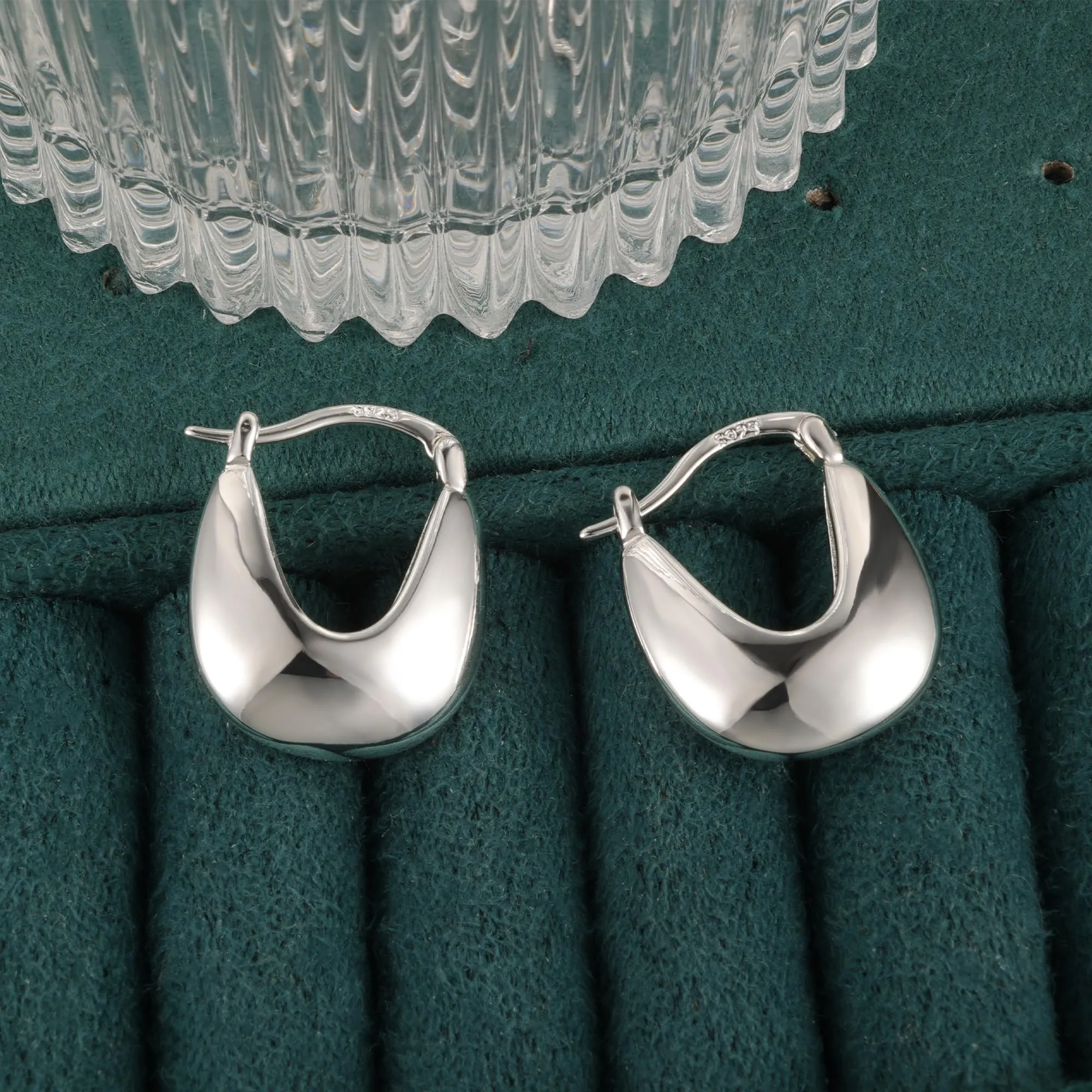 ALEXCRAFT Orecchini a Cerchio Spessi in Argento Sterling 18 mm KPDE928S - immagine 6
