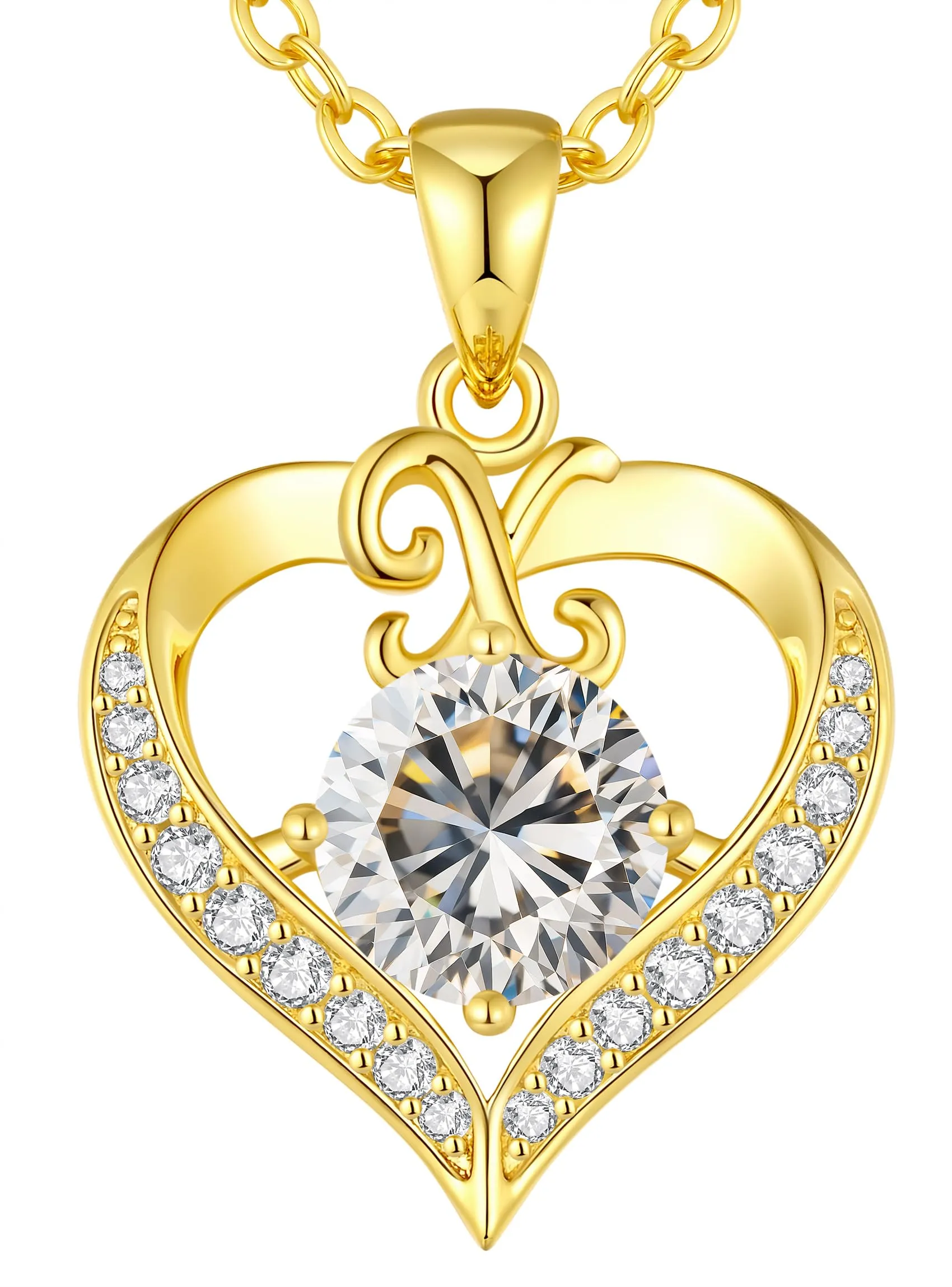 Louisa Secret Collana Donna Cuore Capital in Oro 18K e Rodio - immagine 1