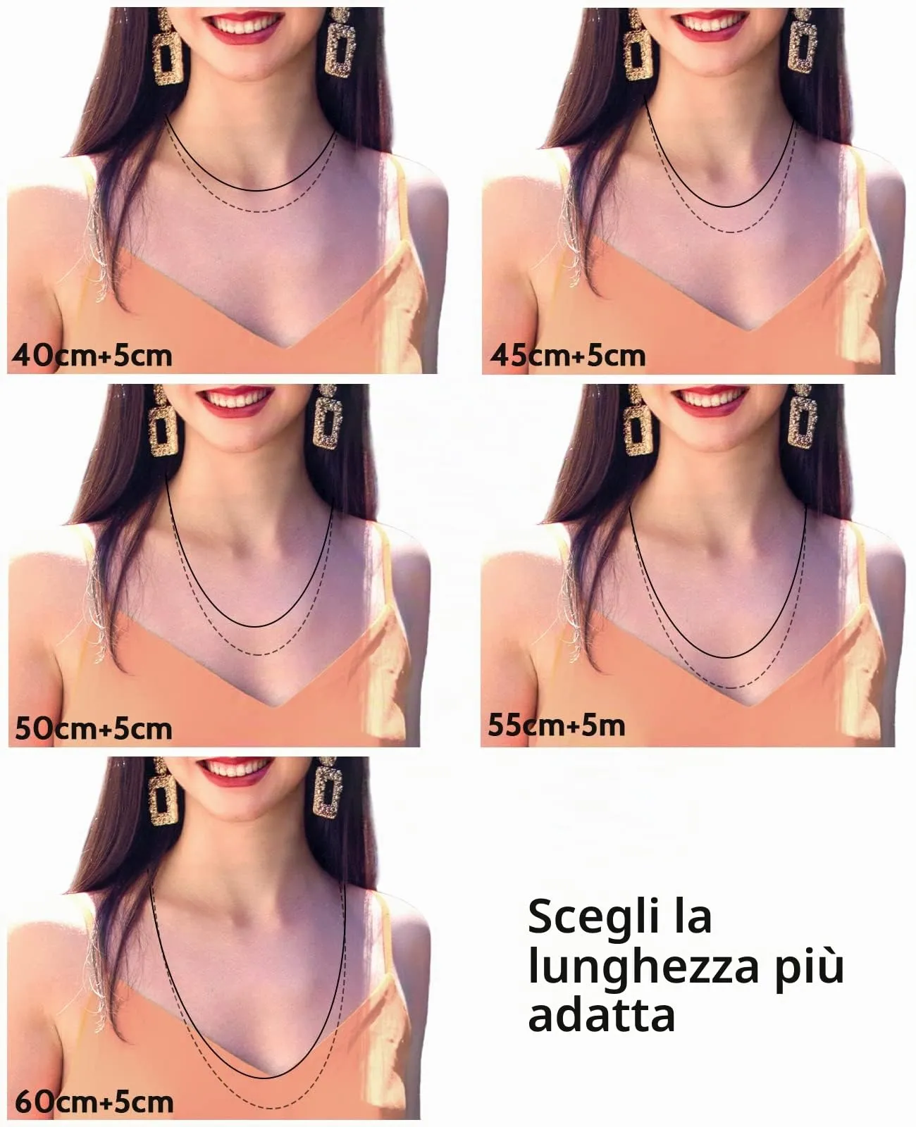 OSTAN Collana d'oro Donna Catena d'ancora, 1,4 mm, 40-45 cm, Placcato Oro 14K 18K - immagine 6