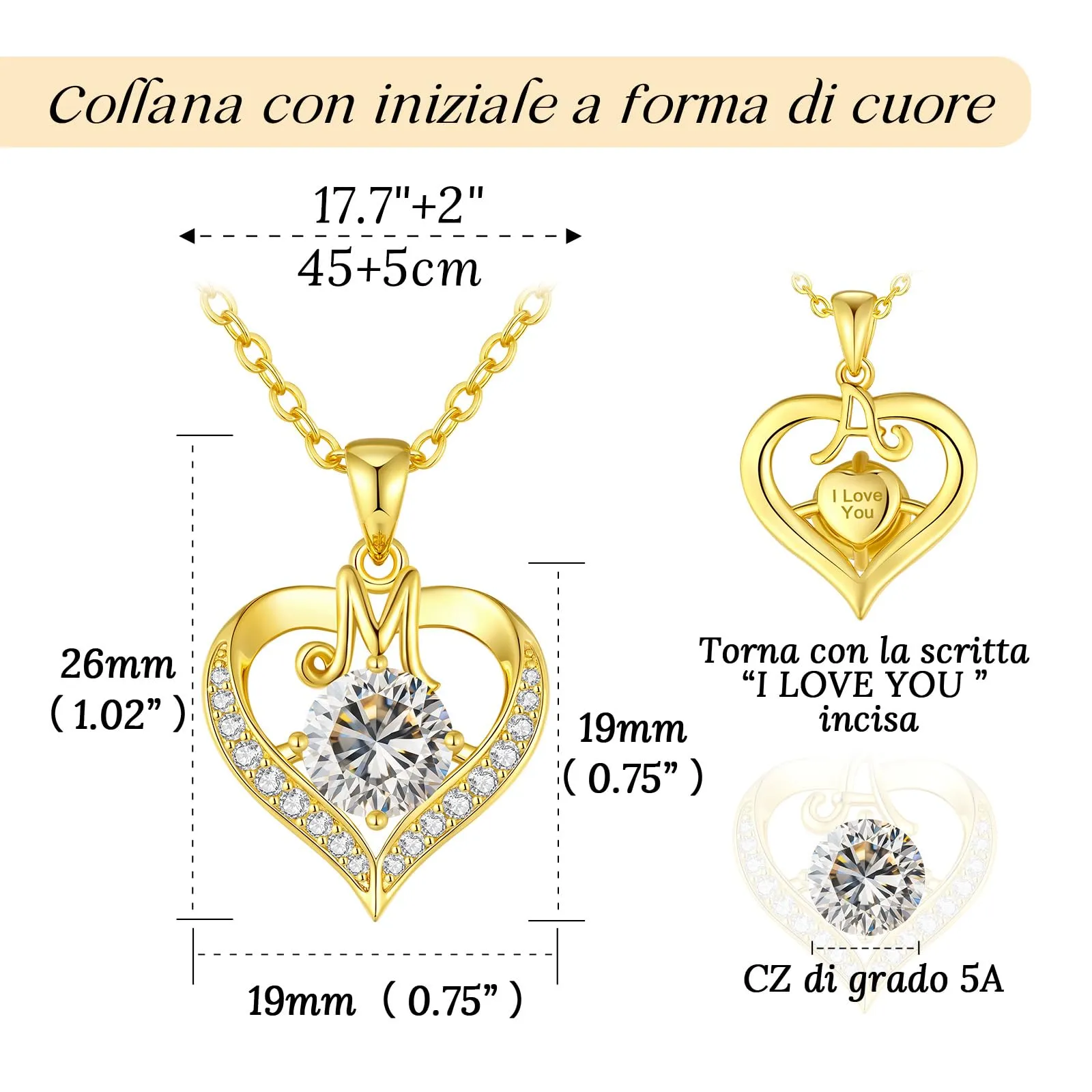 Louisa Secret Collana donna cuore Capital in oro 18K e rodio - immagine 3