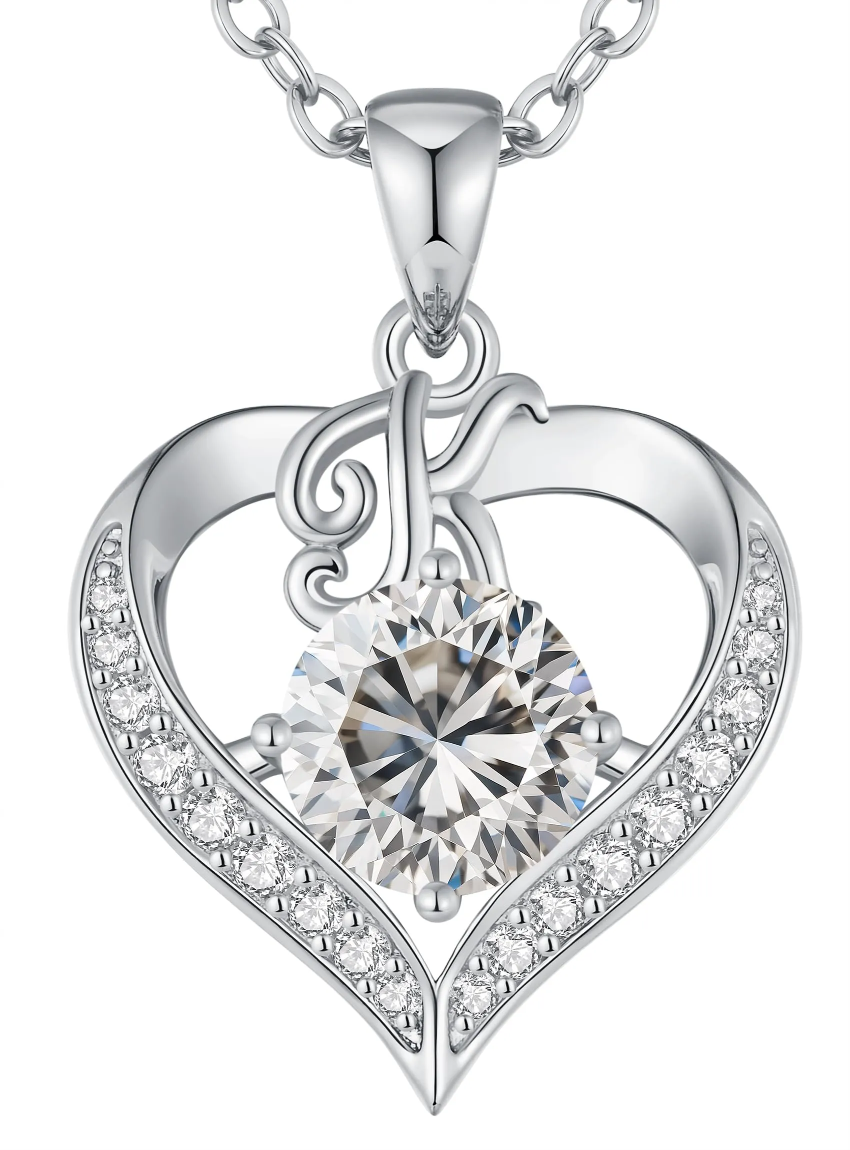 LOUISA SECRET Collana Donna con Lettere A-Z e Ciondolo Cuore, Rivestimento 18K Oro, Catena Regolabile 45+5cm - immagine 1