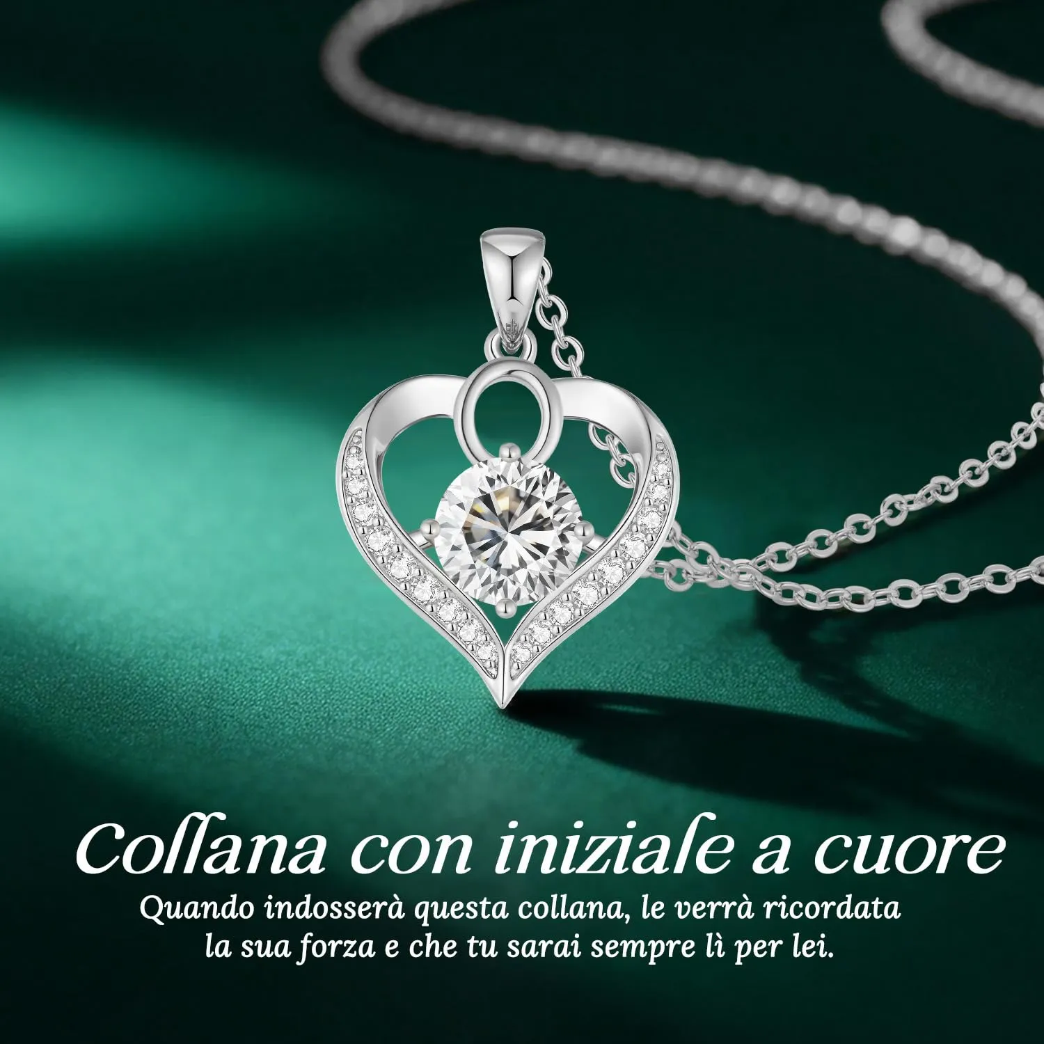 LOUISA SECRET Collana Donna Lettere A-Z con Ciondolo Cuore, Rivestimento 18K Oro, Catena Regolabile 45+5cm - immagine 4