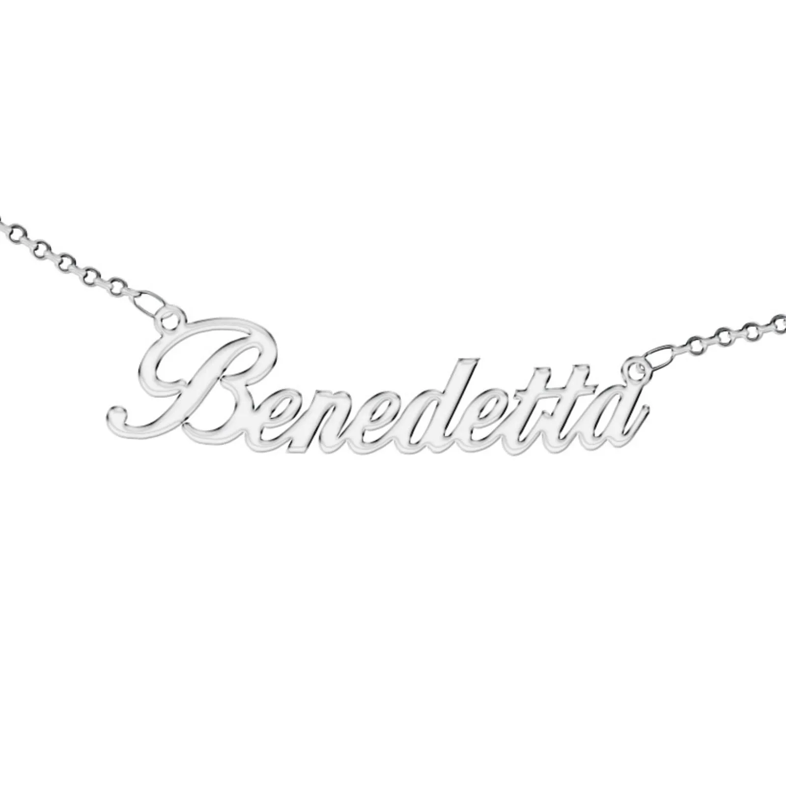 Zuffetti Collana in Acciaio Inossidabile con Nome Benedetta, Argento, 32 cm - immagine 1