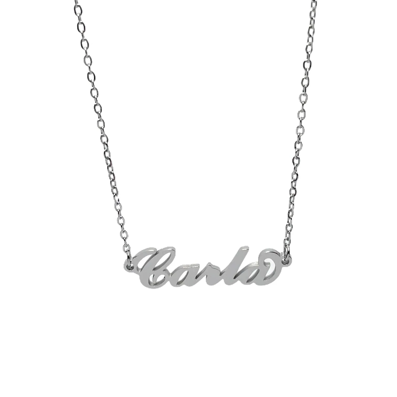 Argento e dintorni Collana in acciaio inossidabile personalizzata con nome (Carla) colore argento, 40 cm - immagine 1