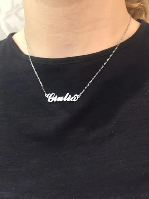 Argento e dintorni Collana in acciaio inossidabile personalizzata Matilde, argento, anallergica - immagine 5