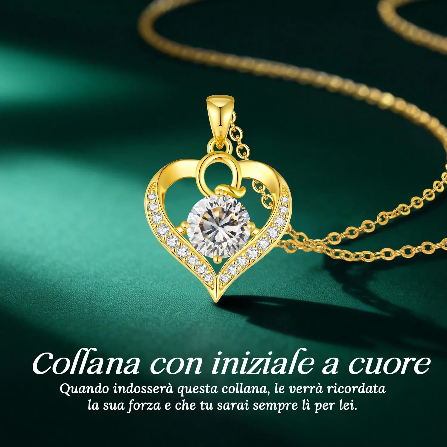 Louisa Secret Collana Donna Cuore Capital con Placato di Rodio e Oro 18K - immagine 4