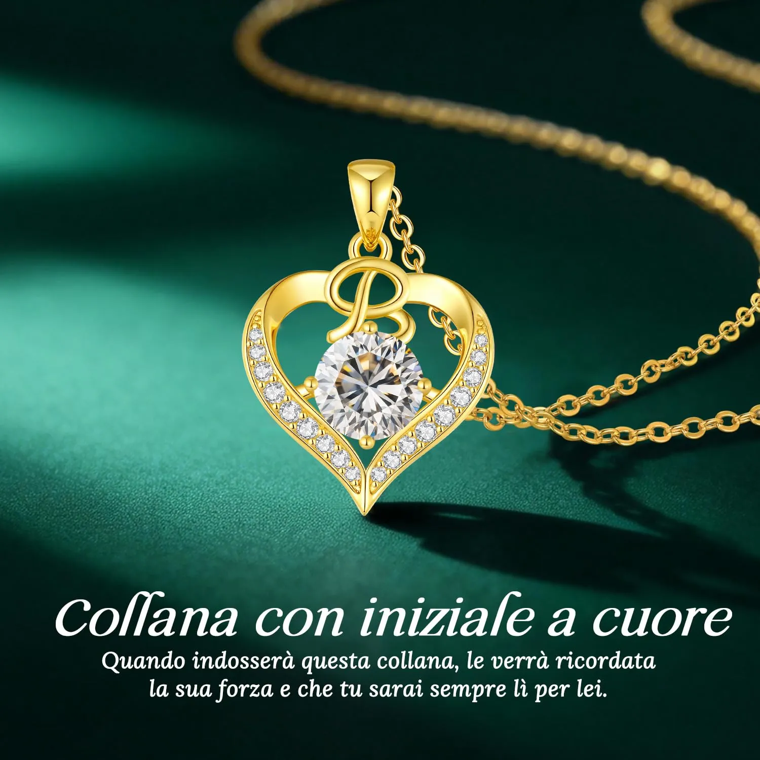 Louisa Secret Collana donna cuore Capital in Oro 18K e Rodio - immagine 5