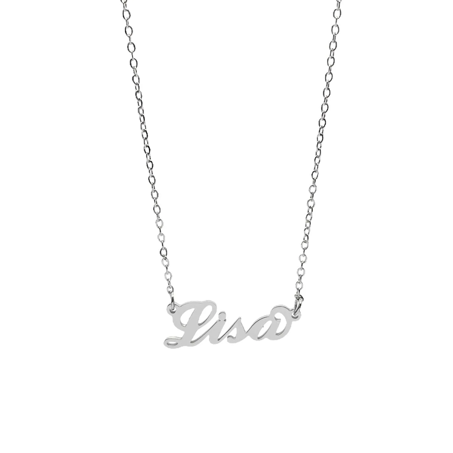 Argento e dintorni Collana in acciaio inossidabile personalizzata con nome Lisa, colore argento, 40 cm - immagine 1