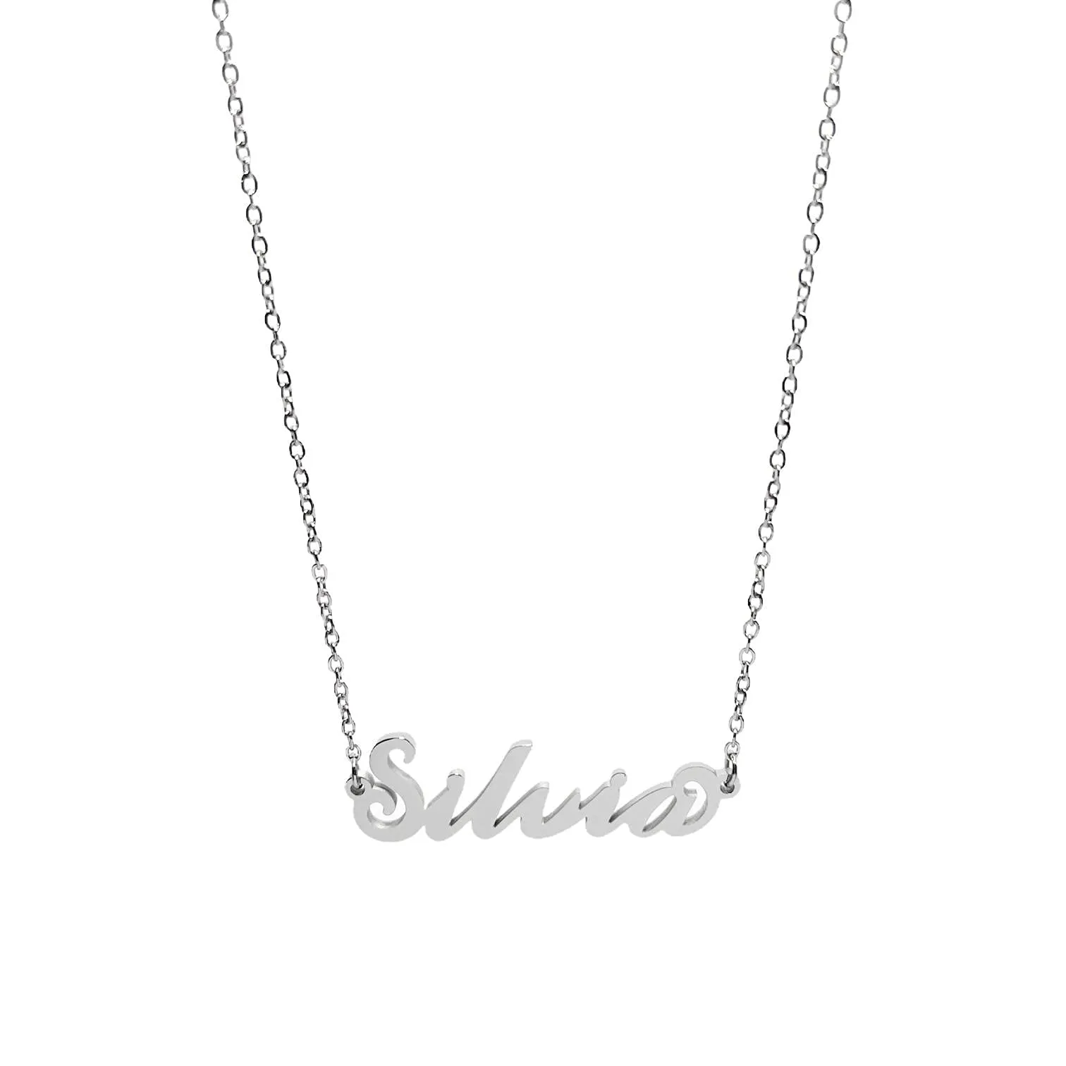 Argento e dintorni Collana in acciaio inossidabile personalizzata Silvia, colore argento, 40 cm - immagine 1