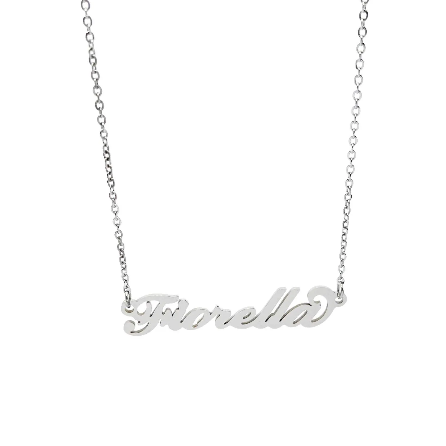 Argento e dintorni Collana con nome Fiorella in acciaio inossidabile, colore argento - immagine 1