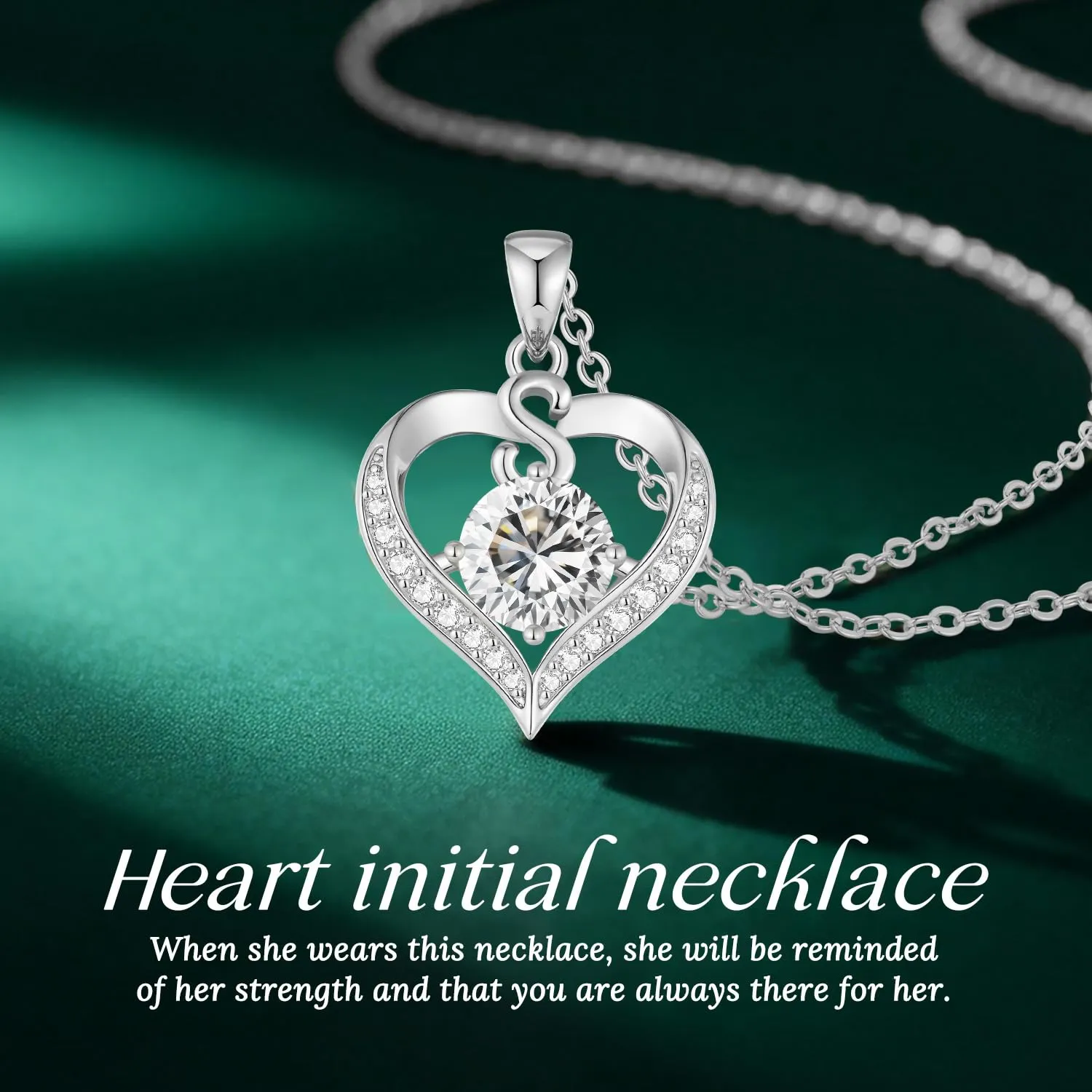 LOUISA SECRET Collana Donna Lettere A-Z con Ciondolo Cuore, Rivestimento 18K Oro, Catena Regolabile 45+5cm - immagine 4