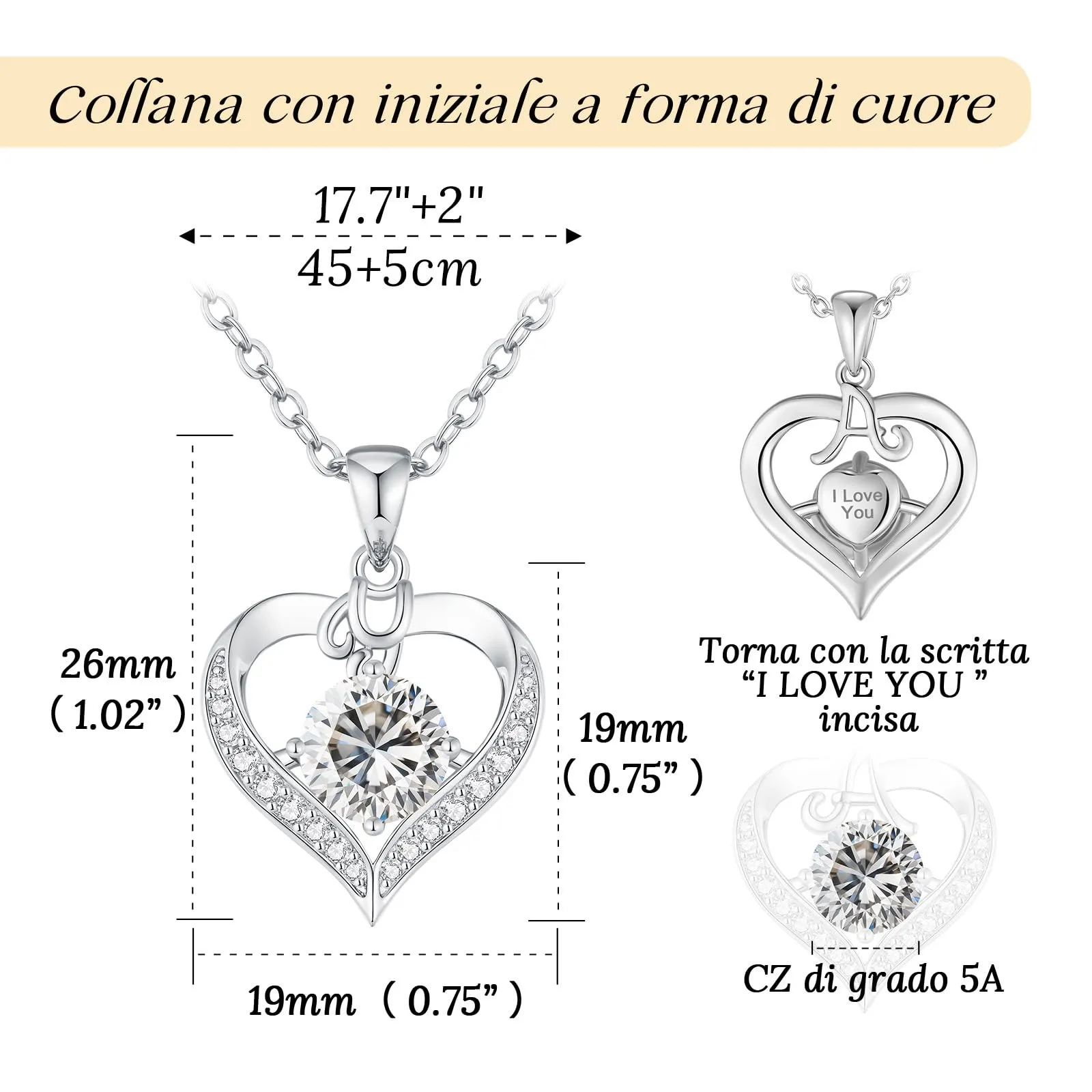 Louisa Secret Collana donna cuore Capital in Oro 18K e Rodio - immagine 3