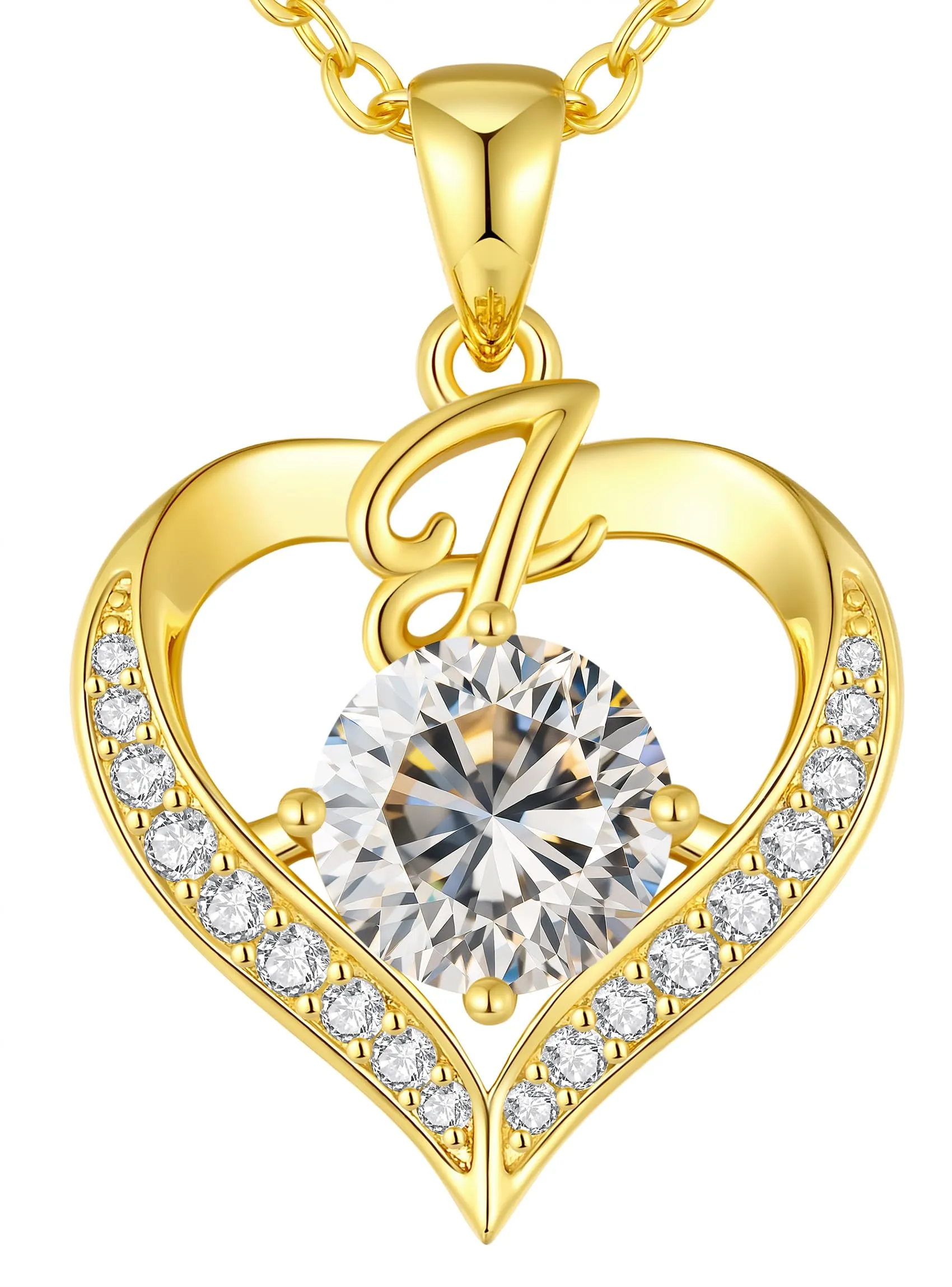 LOUISA SECRET Collana donna cuore Capital Placato Rodio e Oro 18K - immagine 1