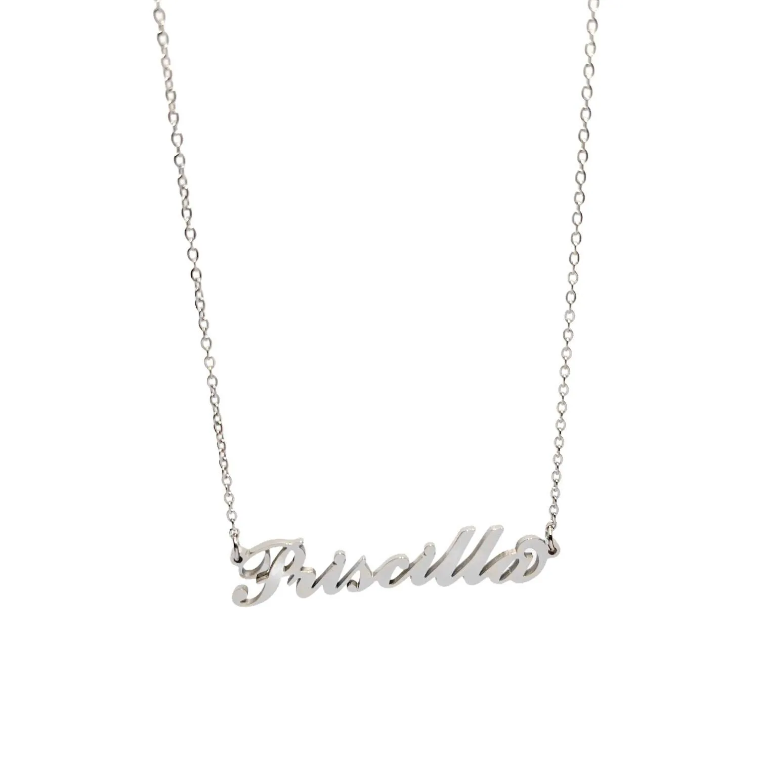 Argento e dintorni Collana in acciaio inossidabile personalizzata Priscilla, colore argento - immagine 1