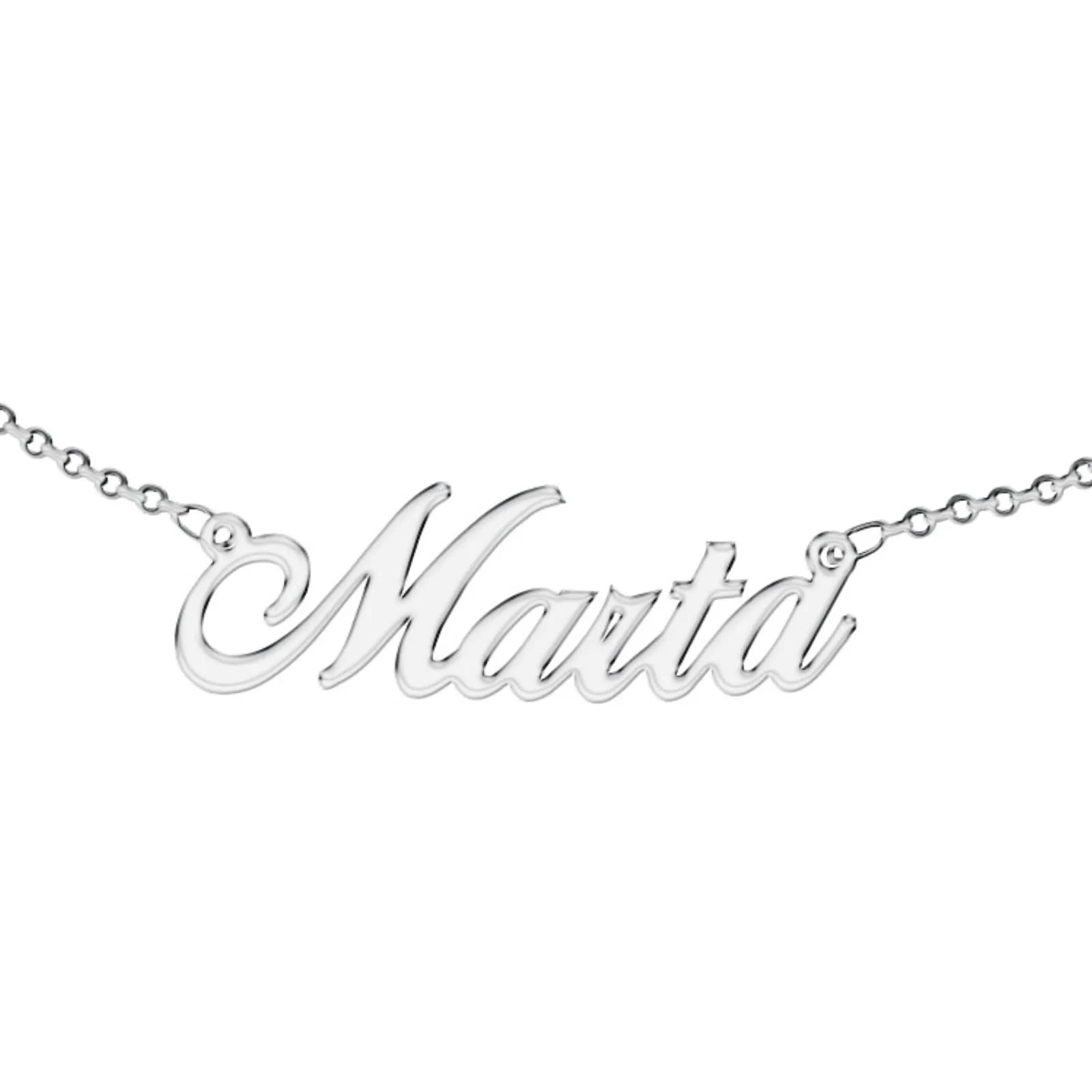 Zuffetti Collana in Acciaio Inossidabile con Nome Personalizzato Marta, Colore Argento - immagine 1