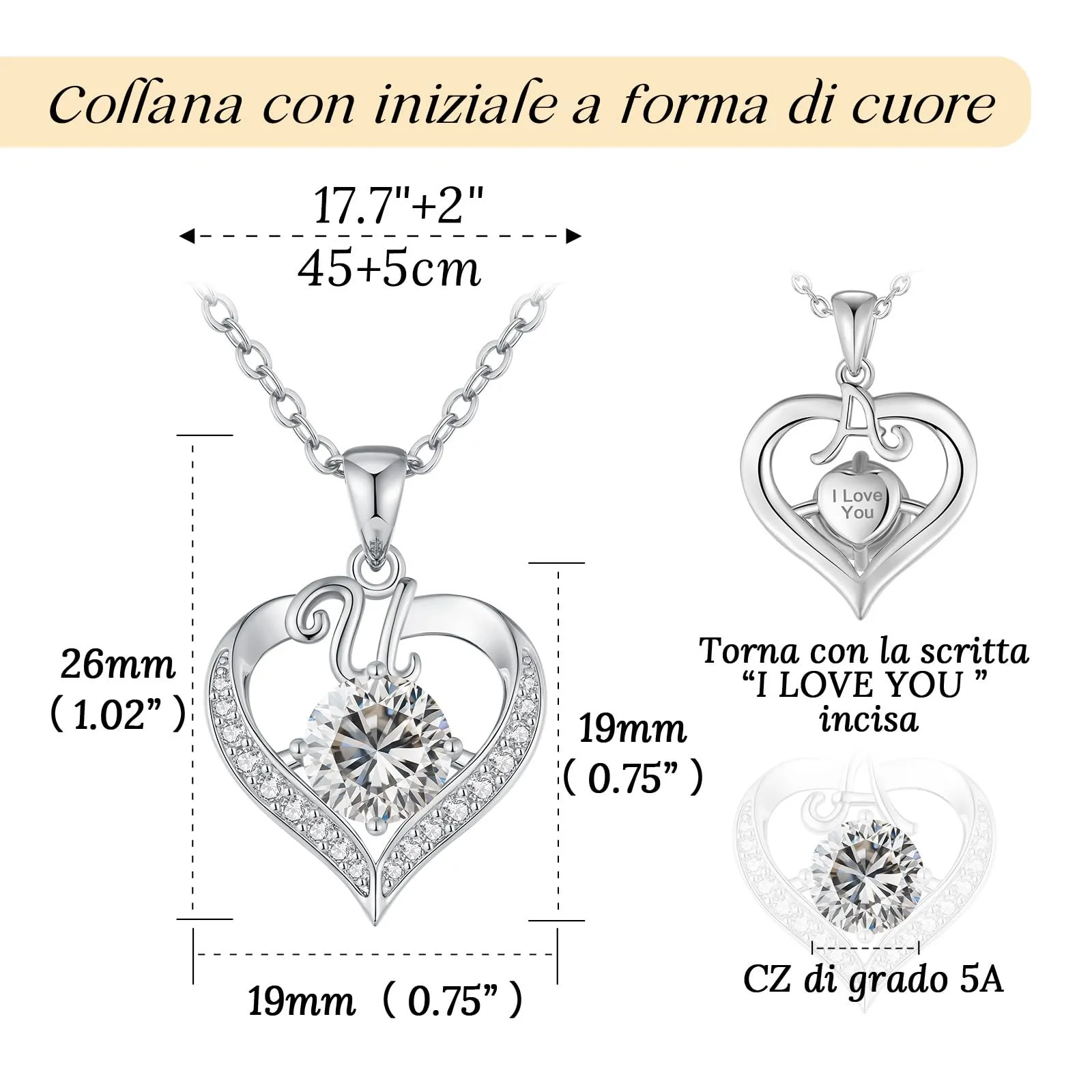 Louisa Secret Collana donna cuore Capital, Placato Rodio e Oro 18K - immagine 3