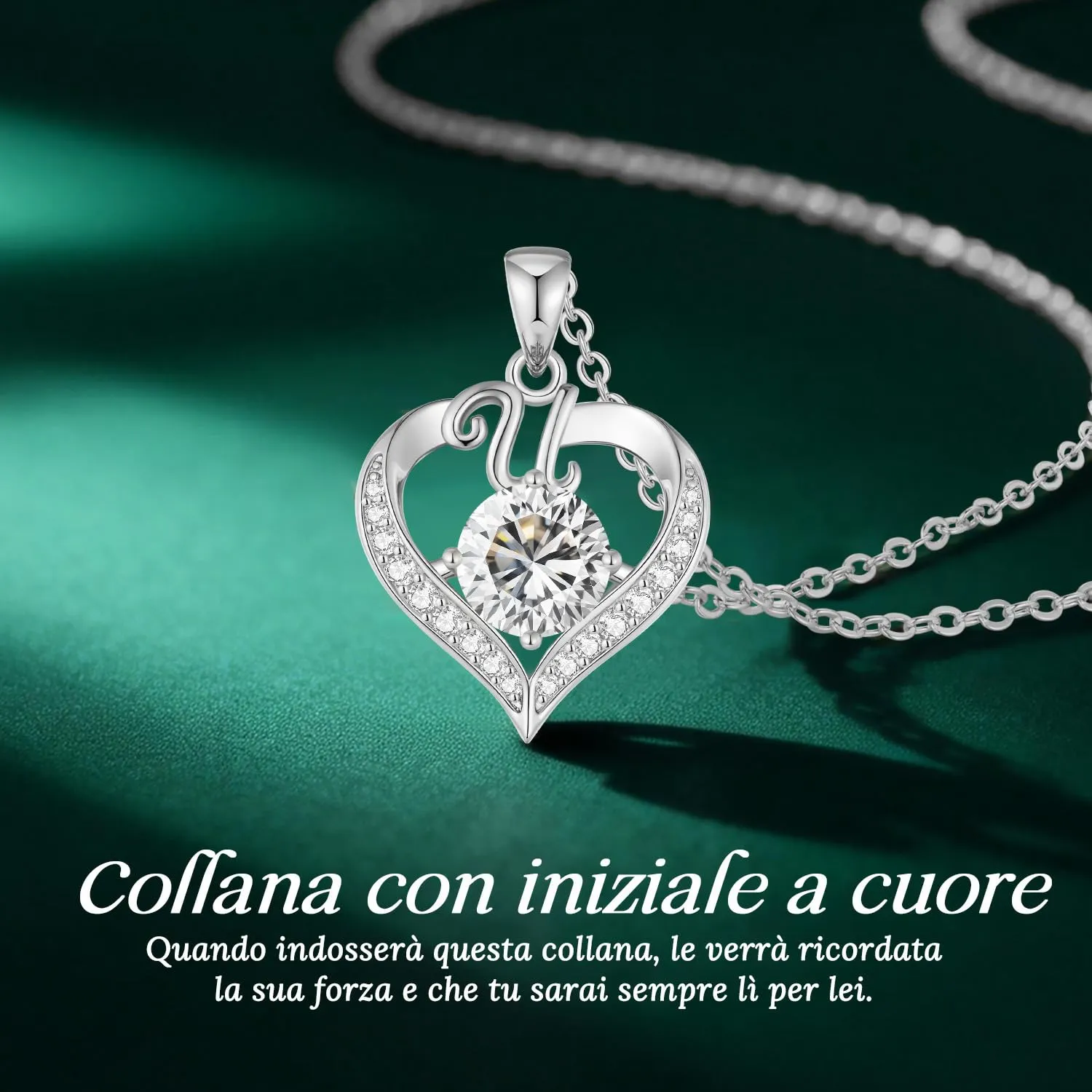 Louisa Secret Collana donna cuore Capital, Placato Rodio e Oro 18K - immagine 4