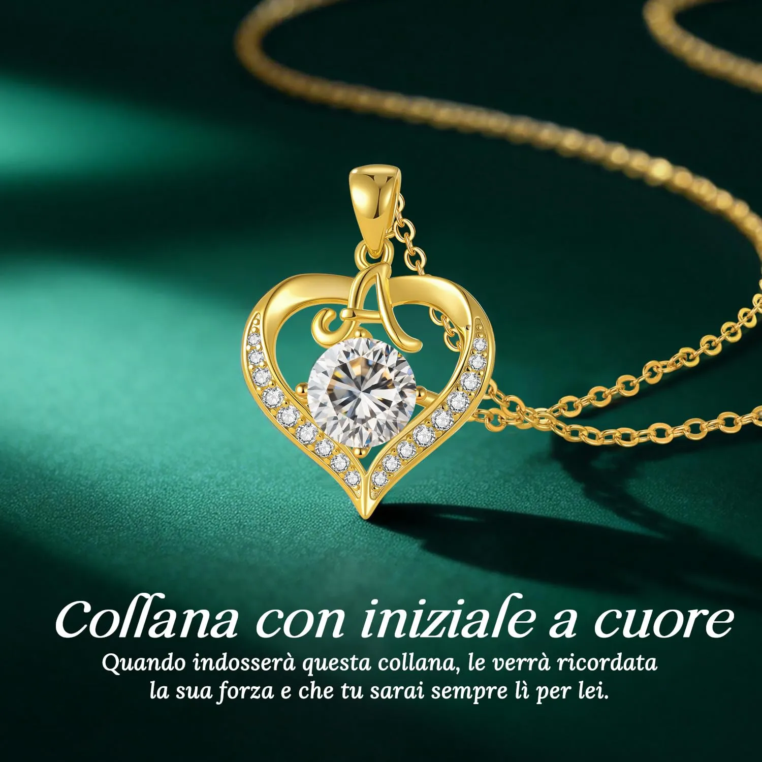LOUISA SECRET Collana donna cuore Capital in oro 18K e rodio - immagine 4