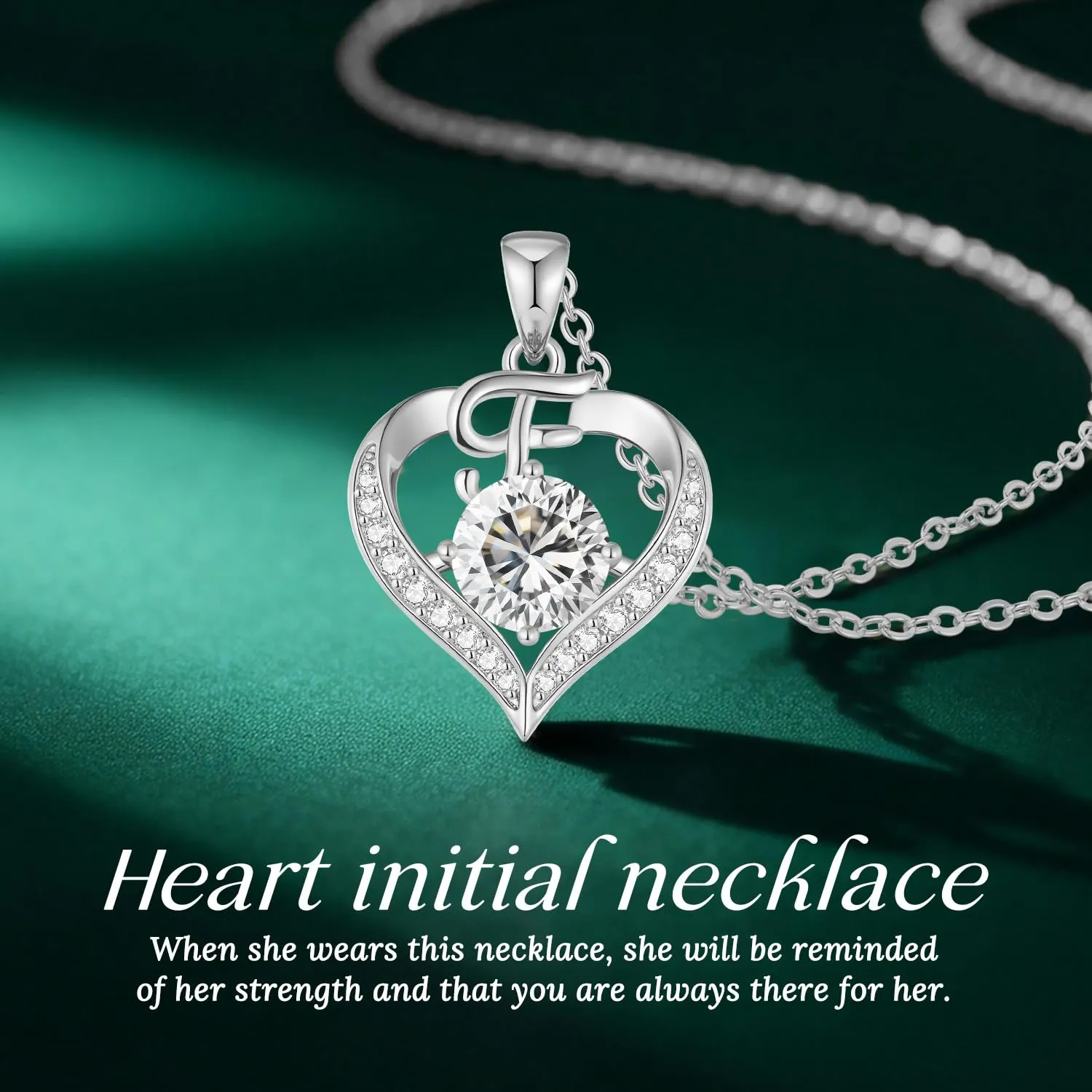 LOUISA SECRET Collana Donna Lettere A-Z con Ciondolo Cuore, Rivestimento 18K Oro, Catena Regolabile 45+5cm - immagine 4