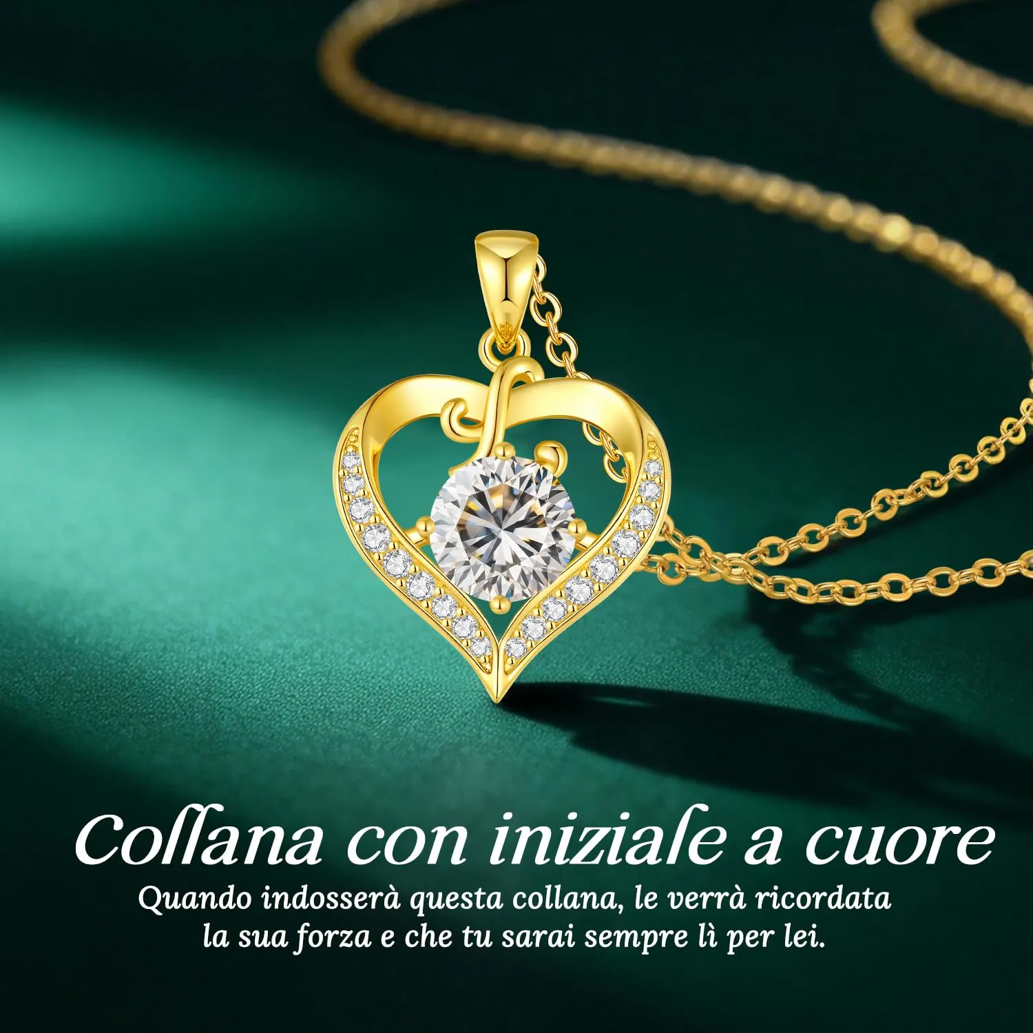 Louisa Secret Collana donna cuore Capital in Oro 18K e Rodio - immagine 4